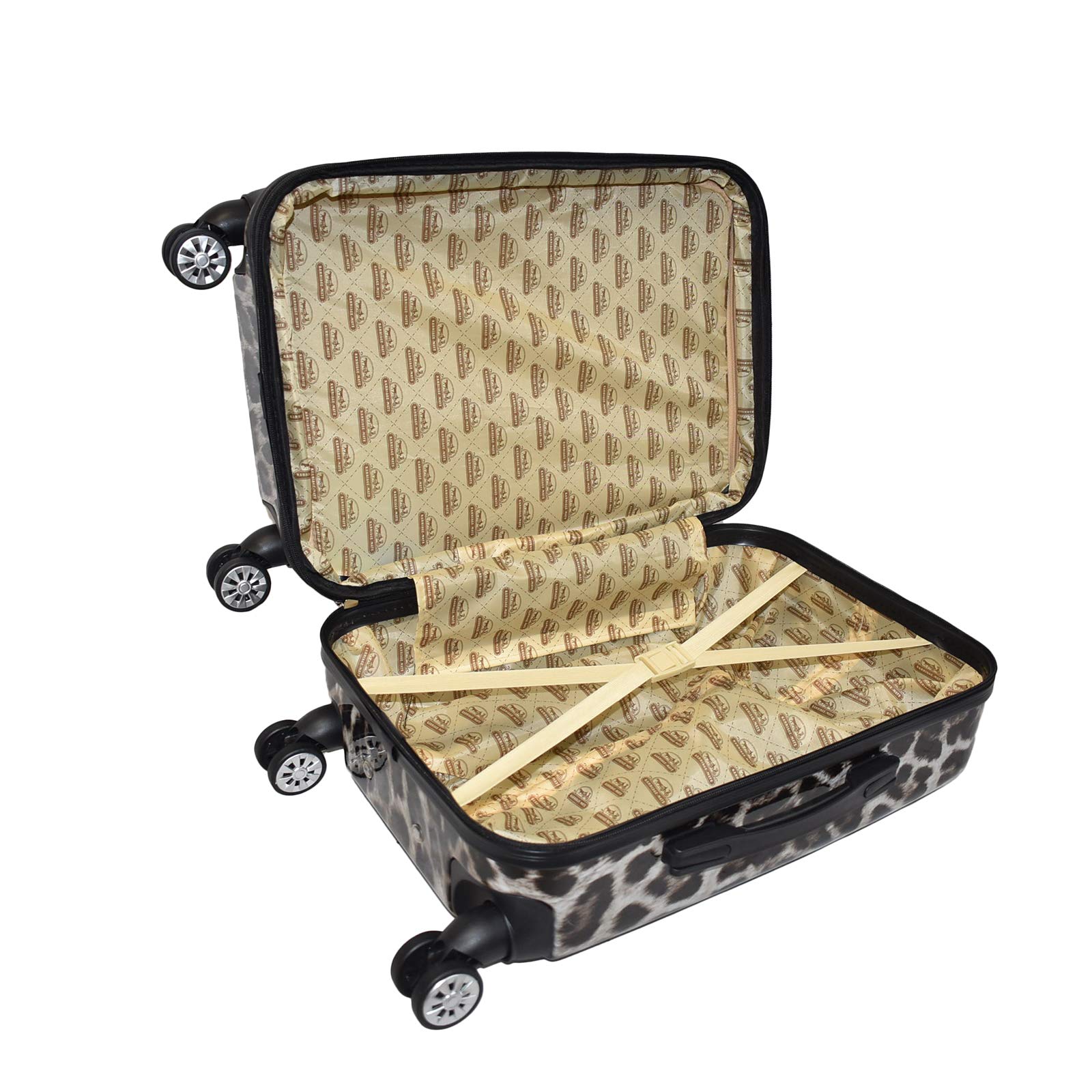 Durable Hardside Luggage Set with 360° Spinner Wheels, Expandable Design & TSA Lock - Cheetah Print | Perfect for Air Travel, Business Trips & Family Vacations