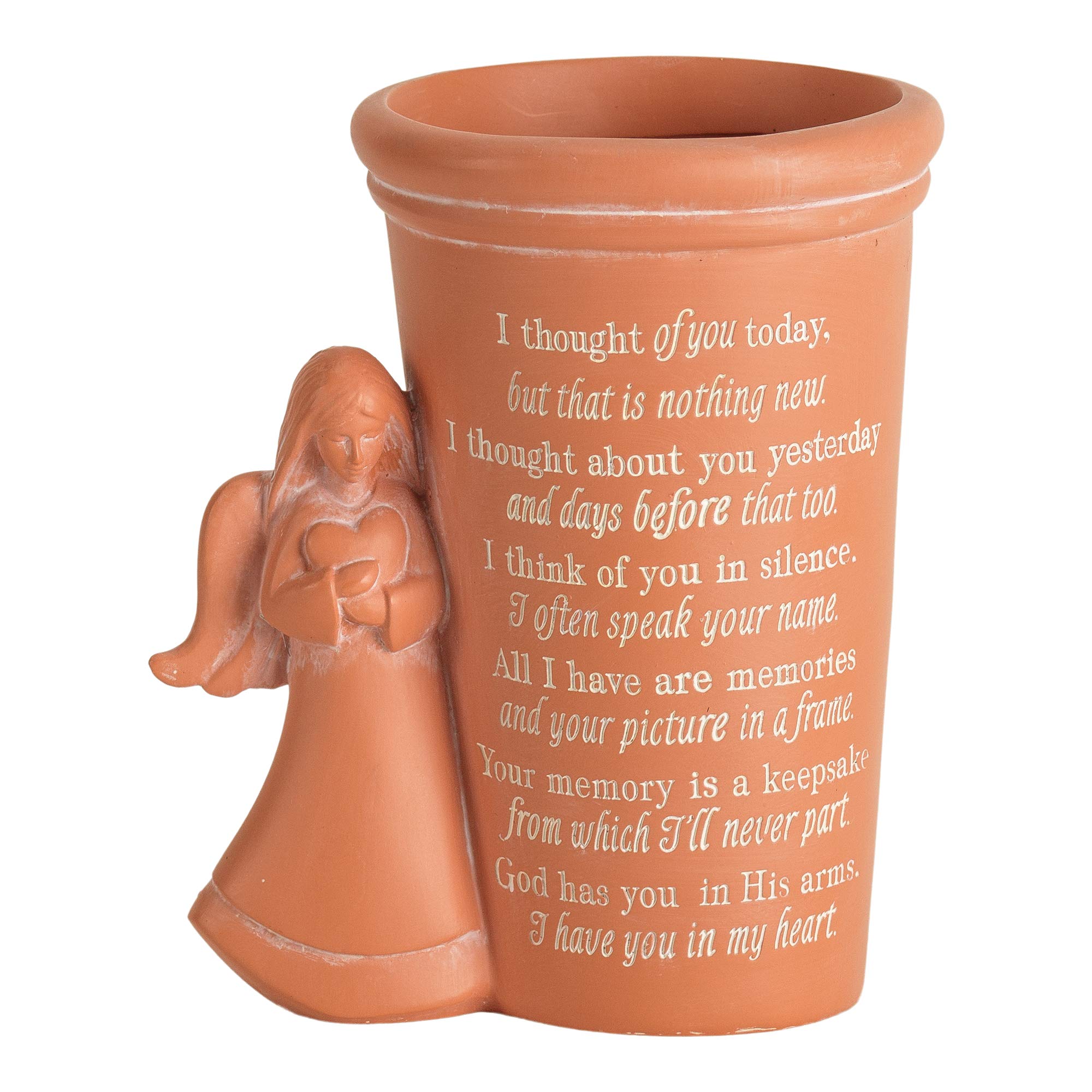 Burnt Orange Angel Resin Decorative Standing Planter Pot - 4.25 x 5 Inches Outdoor Garden Decor for Patio, Porch & Yard | Perfect for Succulents, Flowers & Home Décor