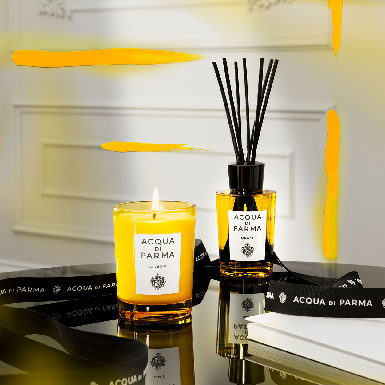 Acqua Di Parma Grazie Luxury Scented Candle - Italian Home Fragrance for Relaxation & Aromatherapy | Perfect for Bedroom, Bathroom & Living Room Decor