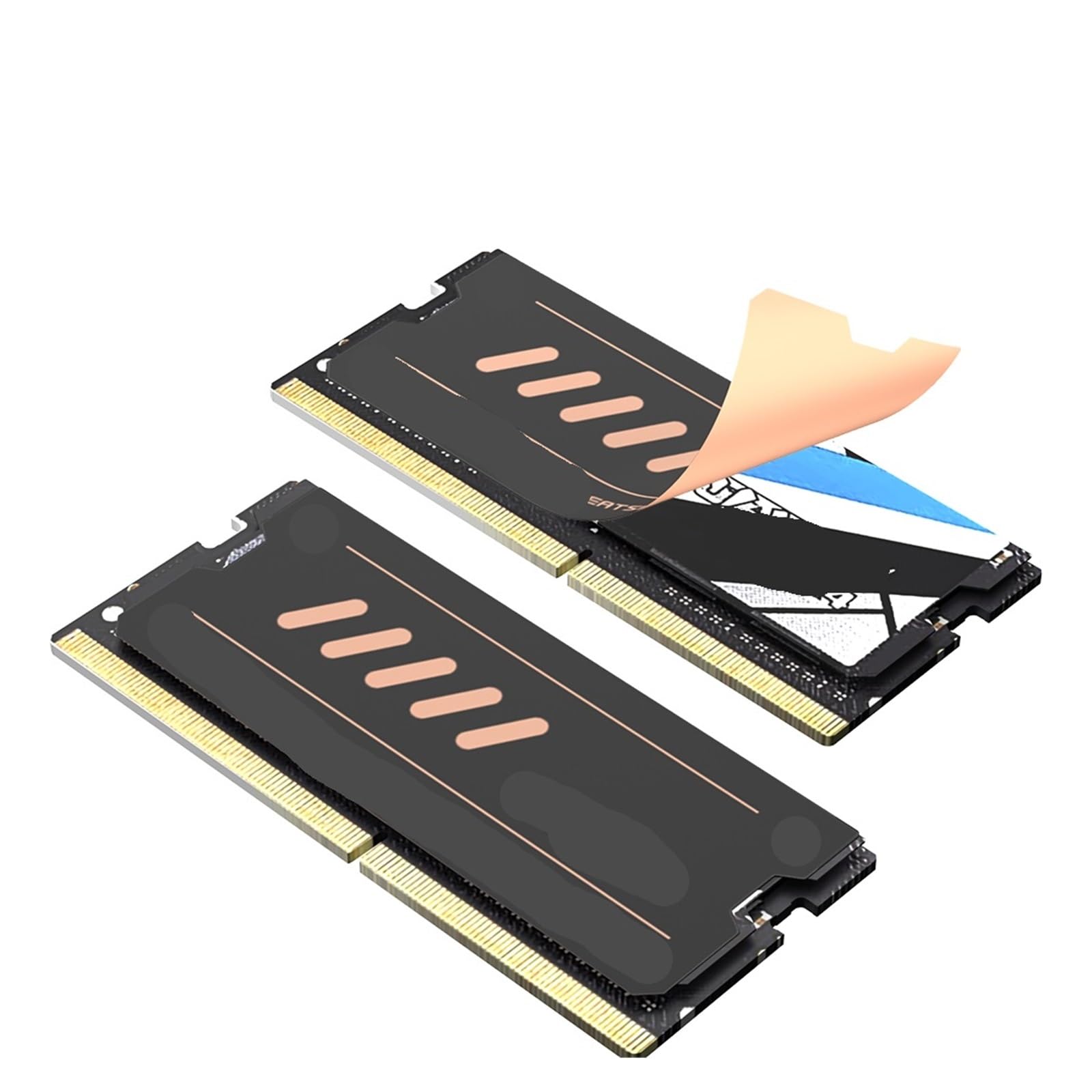 2 Pcs Graphene Laptop RAM Cooler - Double Layer Graphene & Copper Foil Memory Cooling Pad for DDR5 DDR4 DDR3 DDR2 - Enhance Gaming PC & Workstation Performance