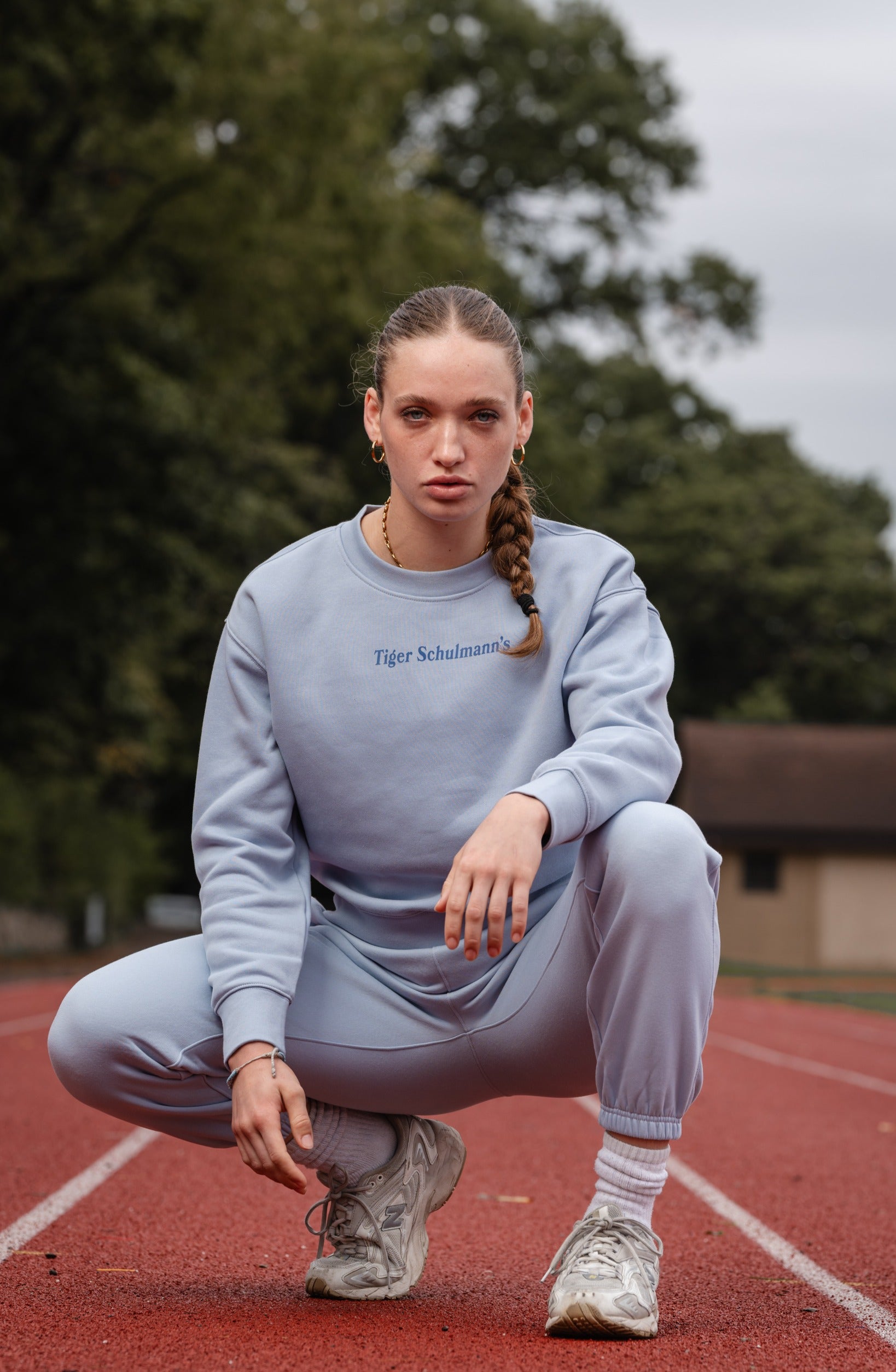 Momentum Women's Crew Neck T-Shirt - Soft Powder Blue Cotton Top for Casual Wear | Perfect for Everyday Outfits, Lounge & Workouts