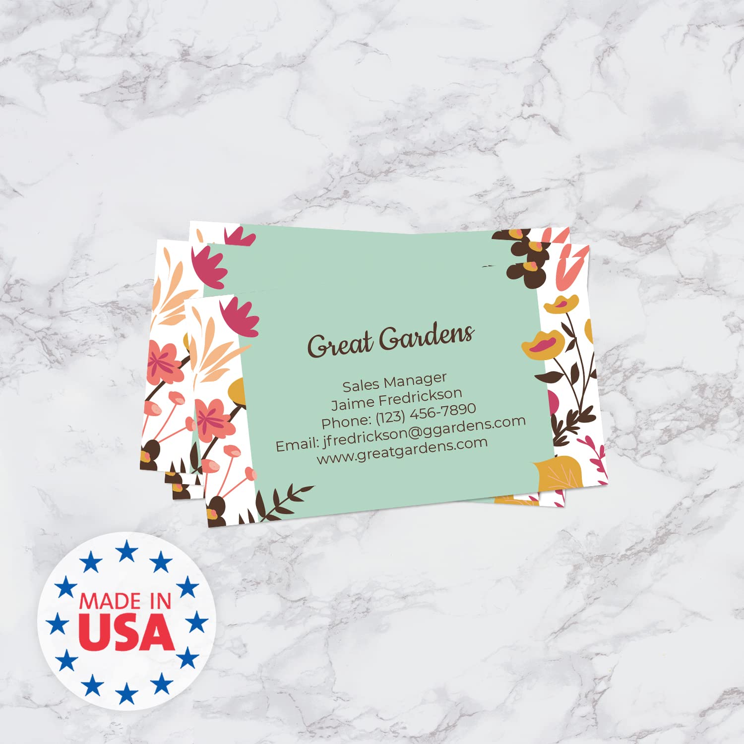 Vibrant Modern Floral Custom Business Cards - 100 Personalized Premium Quality 2