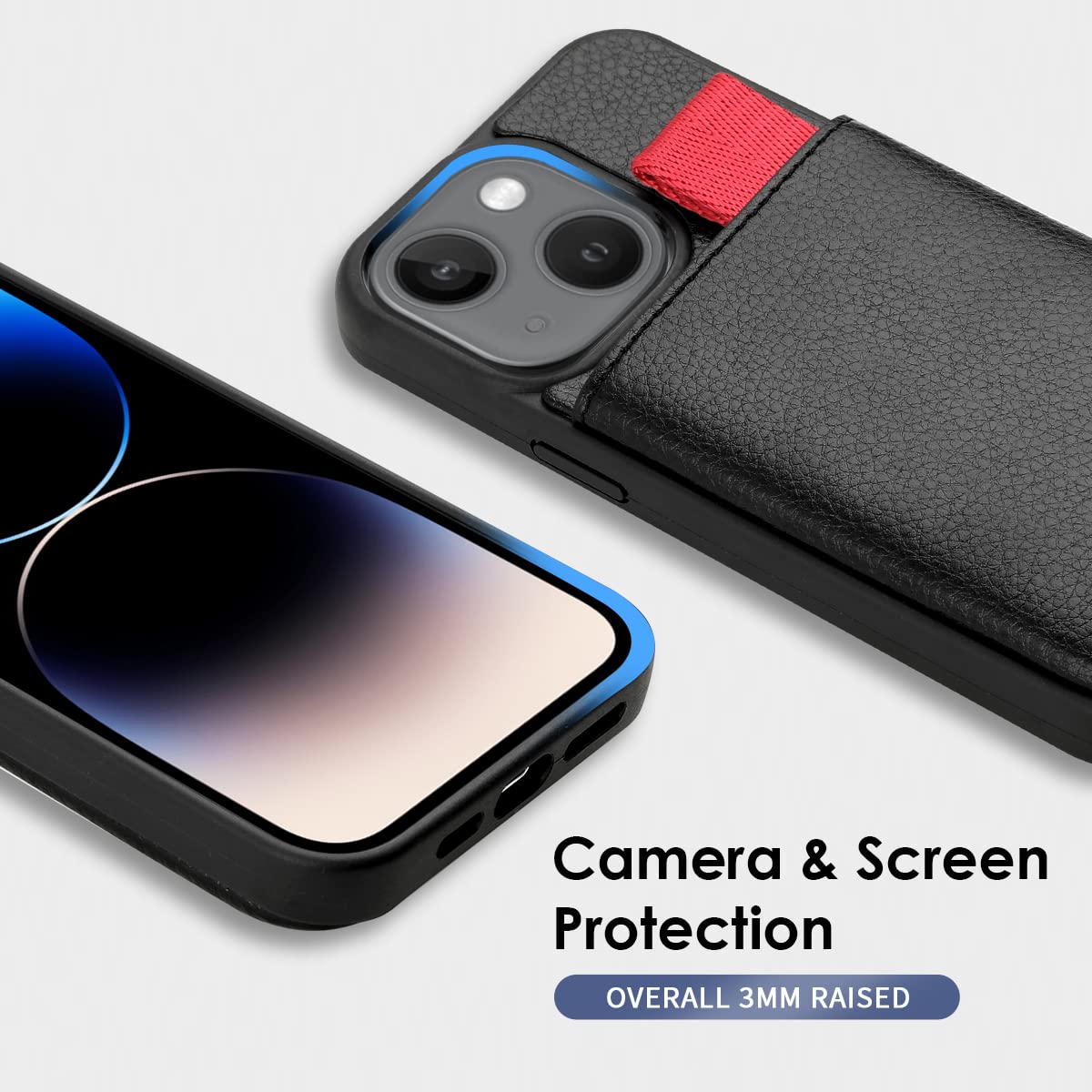 LAMEEKU RFID Blocking Leather Wallet Case for iPhone 14 Plus 6.7