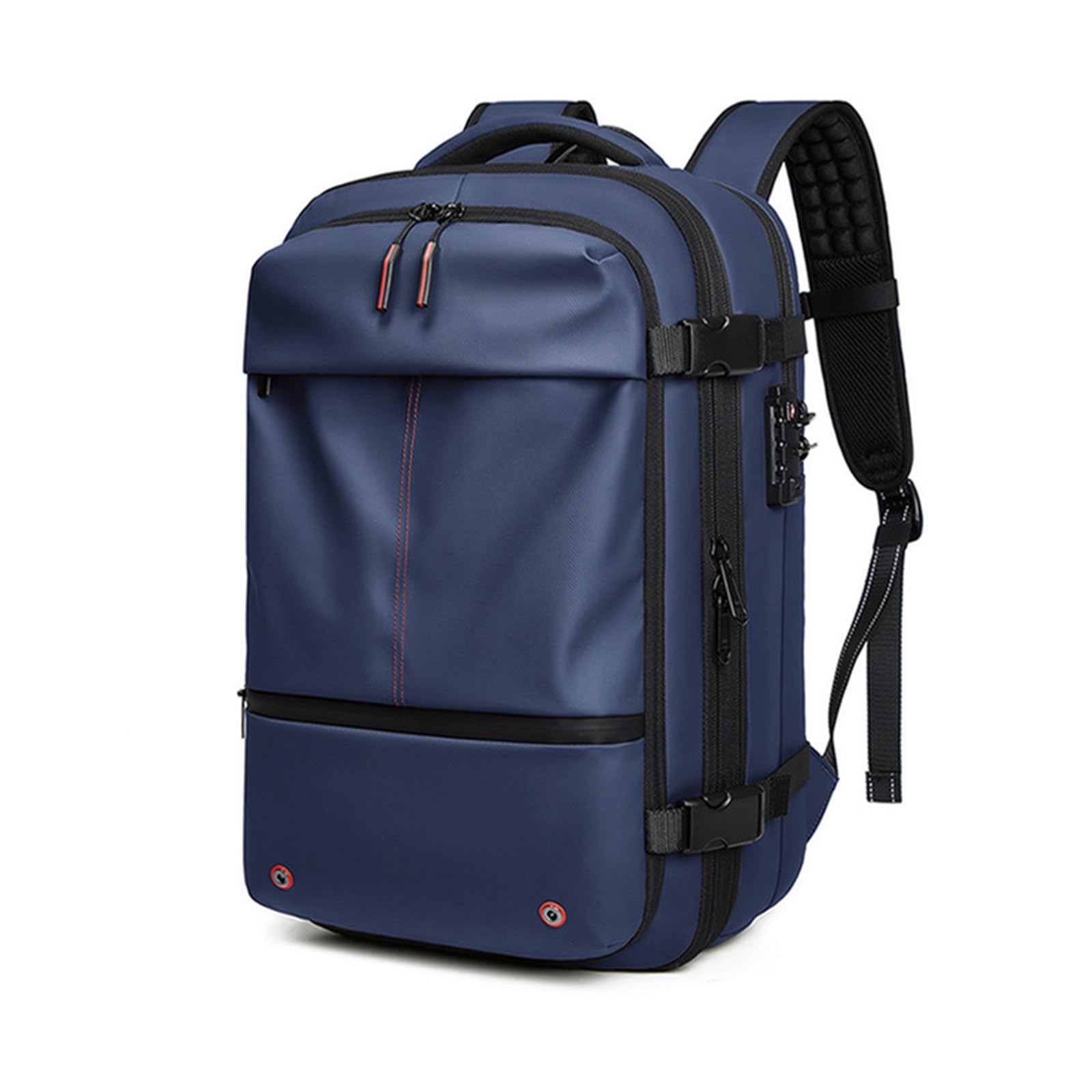 60L Expandable Vacuum Compression Backpack - Large Anti-Theft Travel Hiking Backpack, Waterproof Outdoor Sports Rucksack for Camping, Trekking & Adventure (Blue)