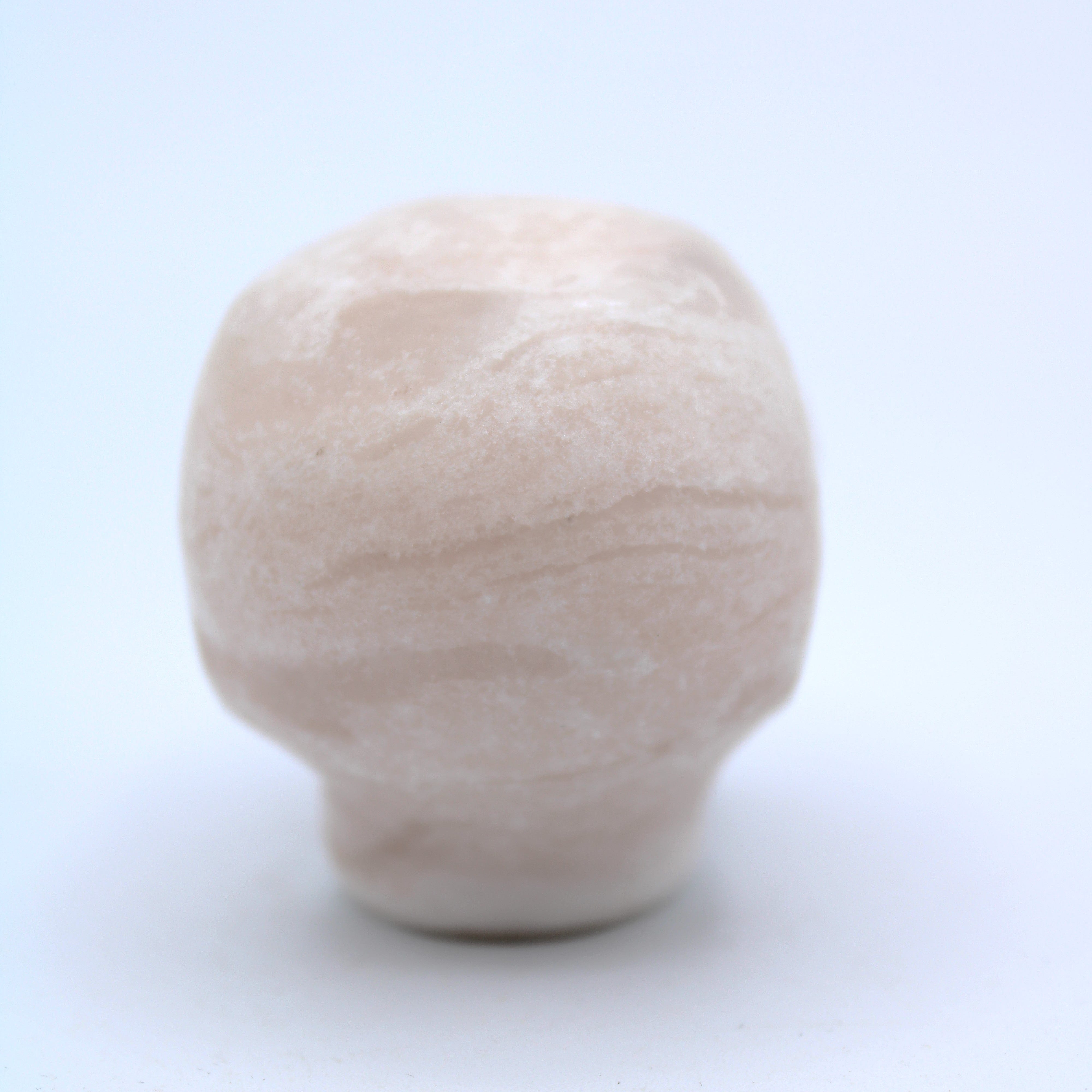 Calcite Alien Head Carving - Unique Home Decor & Collectible for Sci-Fi Fans | Perfect for Bookshelf Display, Gift for UFO Enthusiasts