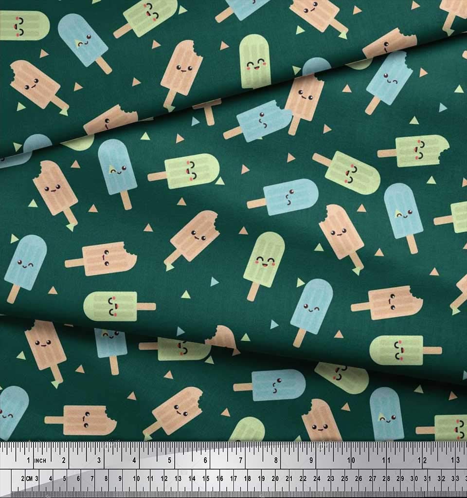 Soimoi 42 Inch Wide Polyester Crepe Fabric - Peanut Butter Food Print Textile by The Yard | Perfect for DIY Crafts, Quilting, and Fashion Sewing Projects