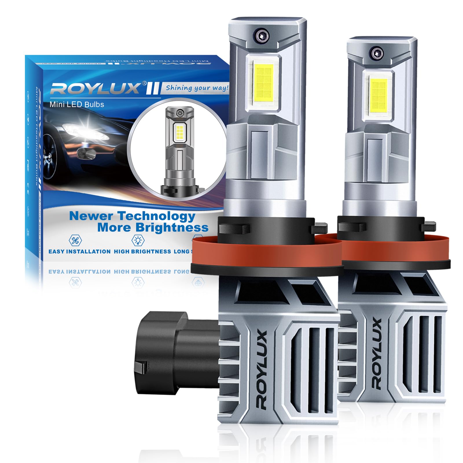 H11 LED Bulbs - Super Bright 16000LM 400% Brightness Fog Lights for ATV/UTV - H8 H9 H16 Compatible - 6000K Cool White - CANBUS Error Free - Plug & Play (Pack of 2) - Perfect for Off-Roading, Night Driving & Foggy Conditions