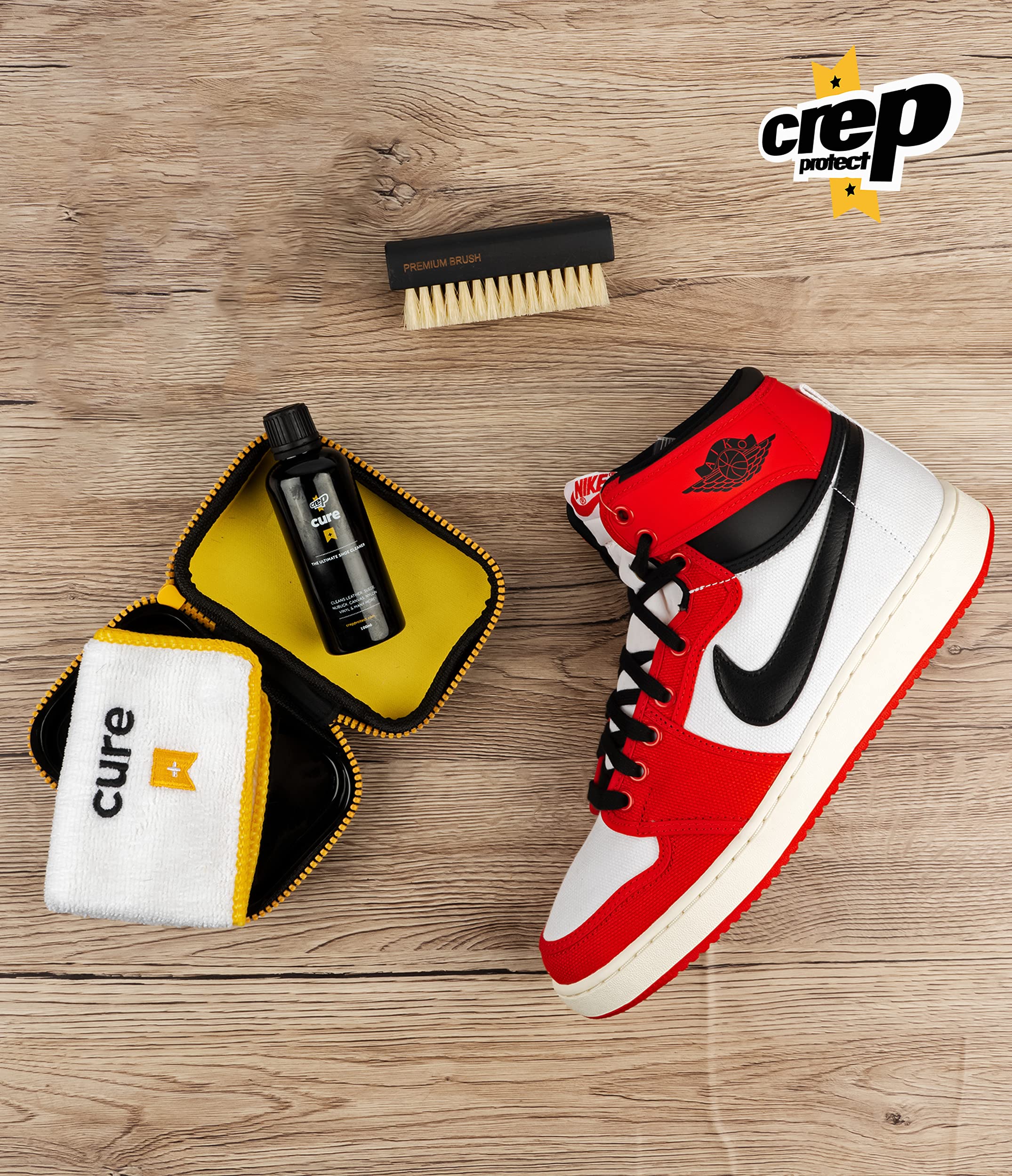 Crep Protect Cure Ultimate Shoe Cleaning Kit - Travel Size Shoe Care Set for Sneakers & Leather Shoes | Perfect for Gym, Travel & Daily Shoe Maintenance