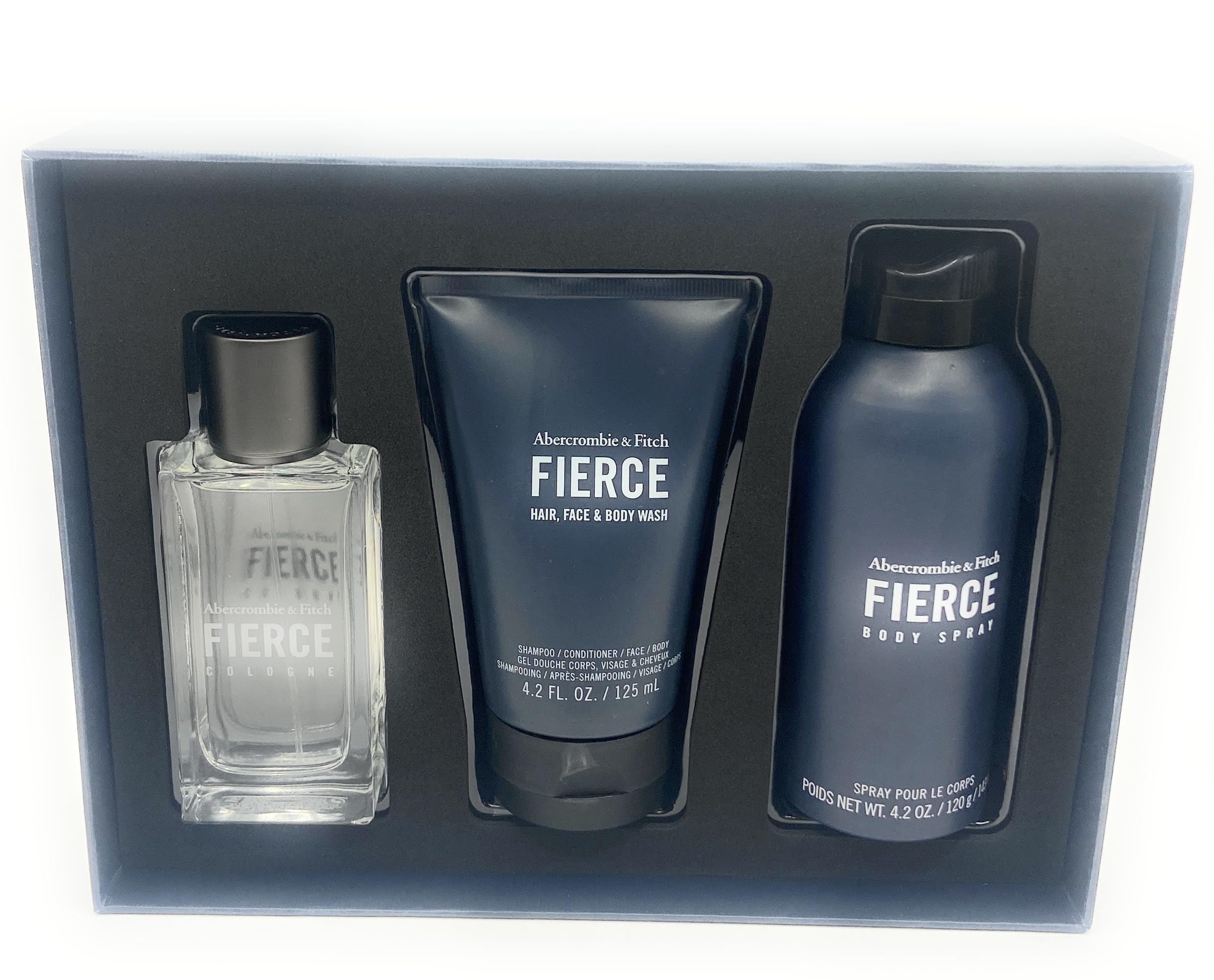 Fierce Men's Cologne Gift Set - 1.7 oz Eau de Cologne, Hair & Body Wash, Body Spray - Perfect for Gifts, Date Nights & Special Occasions