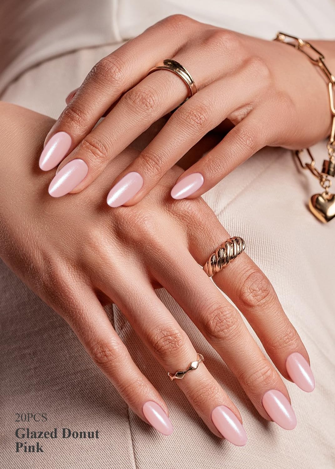 Semi Cured Gel Nail Strips - Glazed Donut Pink & Pearl Chrome Nail Wraps | Salon Quality UV Gel Nail Stickers | Easy to Apply at Home | Perfect for DIY Manicures, Parties & Special Occasions