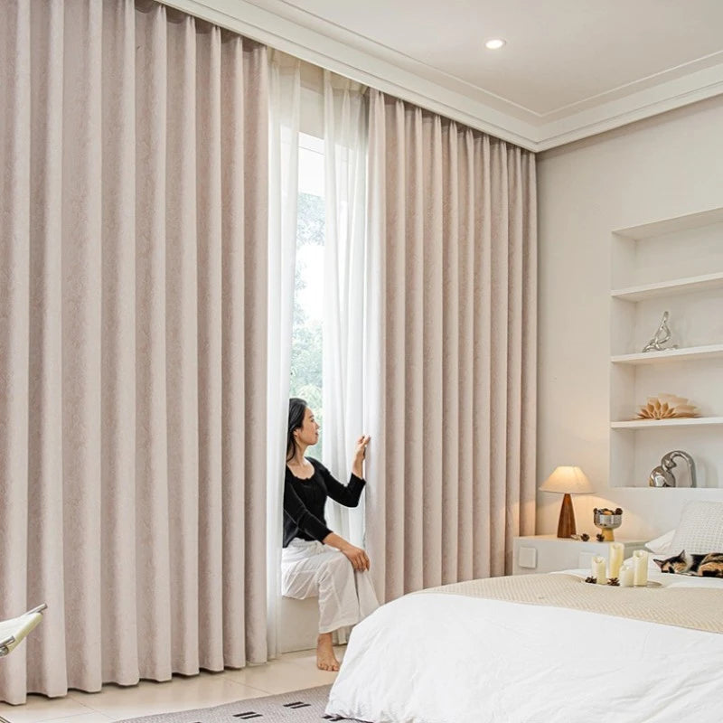Patricia French Jacquard Floral Damask Blackout Curtains - Custom Room Darkening Window Drapes for Bedroom & Living Room Decor