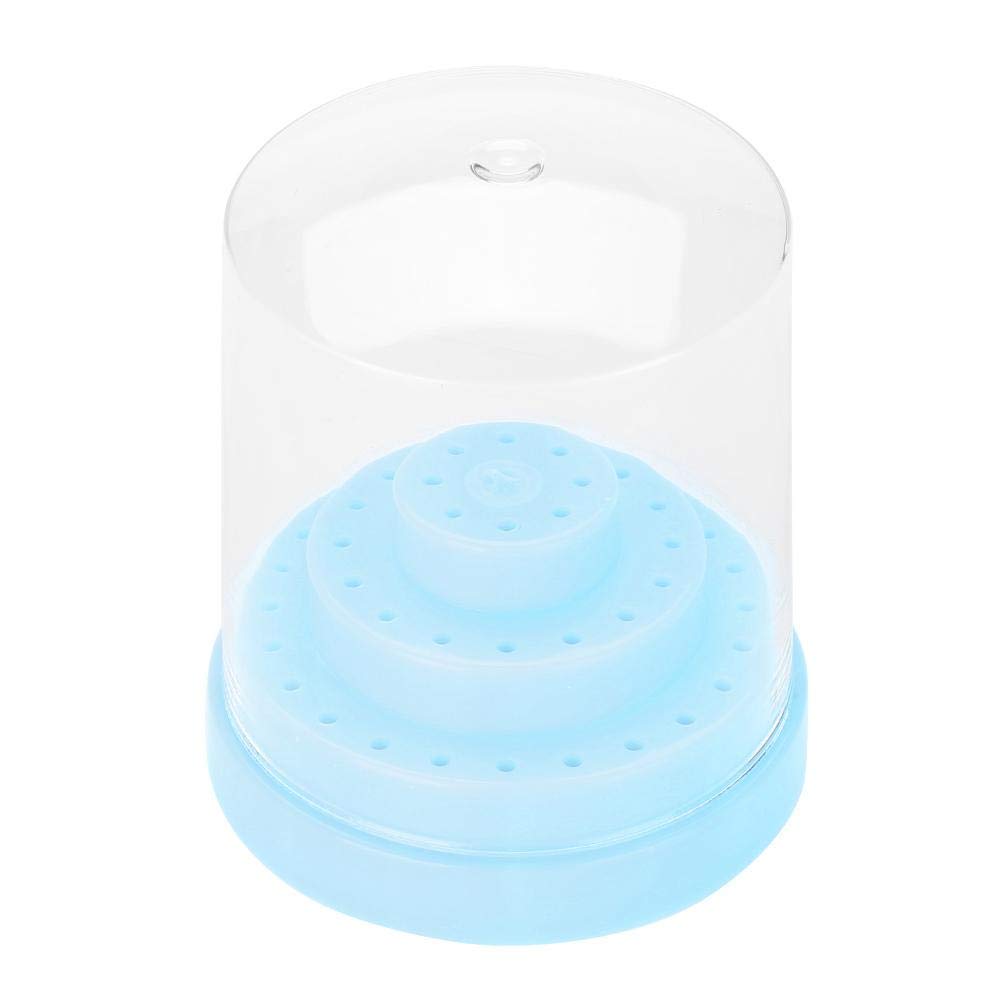 48 Holes Nail Drill Bit Holder - Plastic Nail Drill Bracket & Storage Box - Professional Drill Bit Display Organizer for Manicure & Pedicure (Blue) - Perfect for Salon, Home Nail Care & Travel Use