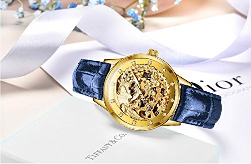 Elegant Chinese Style Golden Phoenix Hollow Carved Automatic Mechanical Watch for Women - Perfect for Casual Wear, Office, and Special Occasions