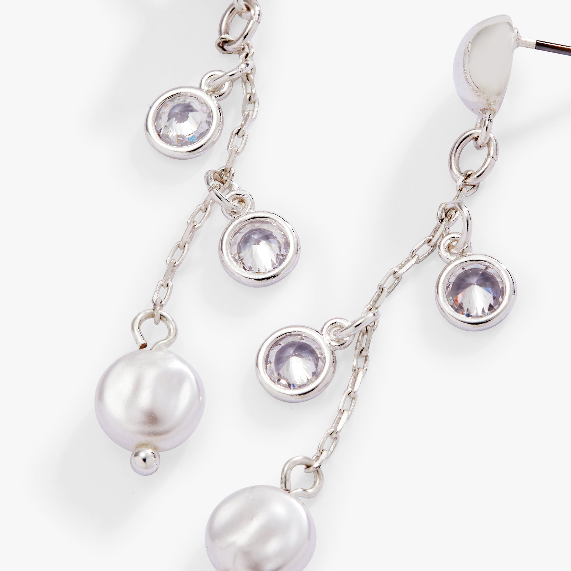 Elegant Crystal and Pearl Drop Earrings for Women - Dangle Earrings for Wedding, Party & Evening Wear