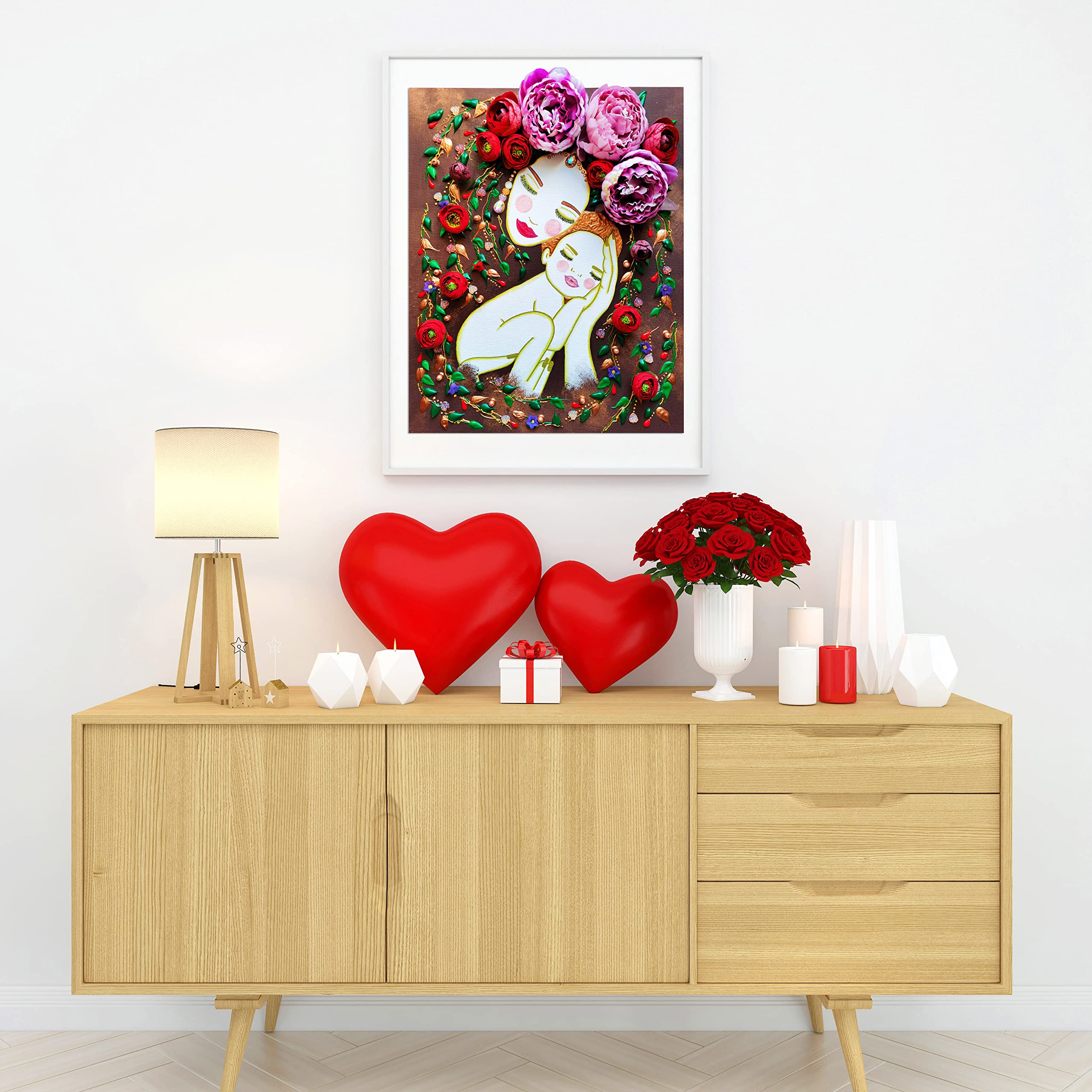 Frida Kahlo Wall Art - Handmade Canvas Painting, Fine Art Acrylic Painting for Coquette, Hippie & Boho Room Decor - Perfect for Nursery, Gypsy Style & Aesthetic Spaces - Unique Mother's Day Gift Idea from Husband