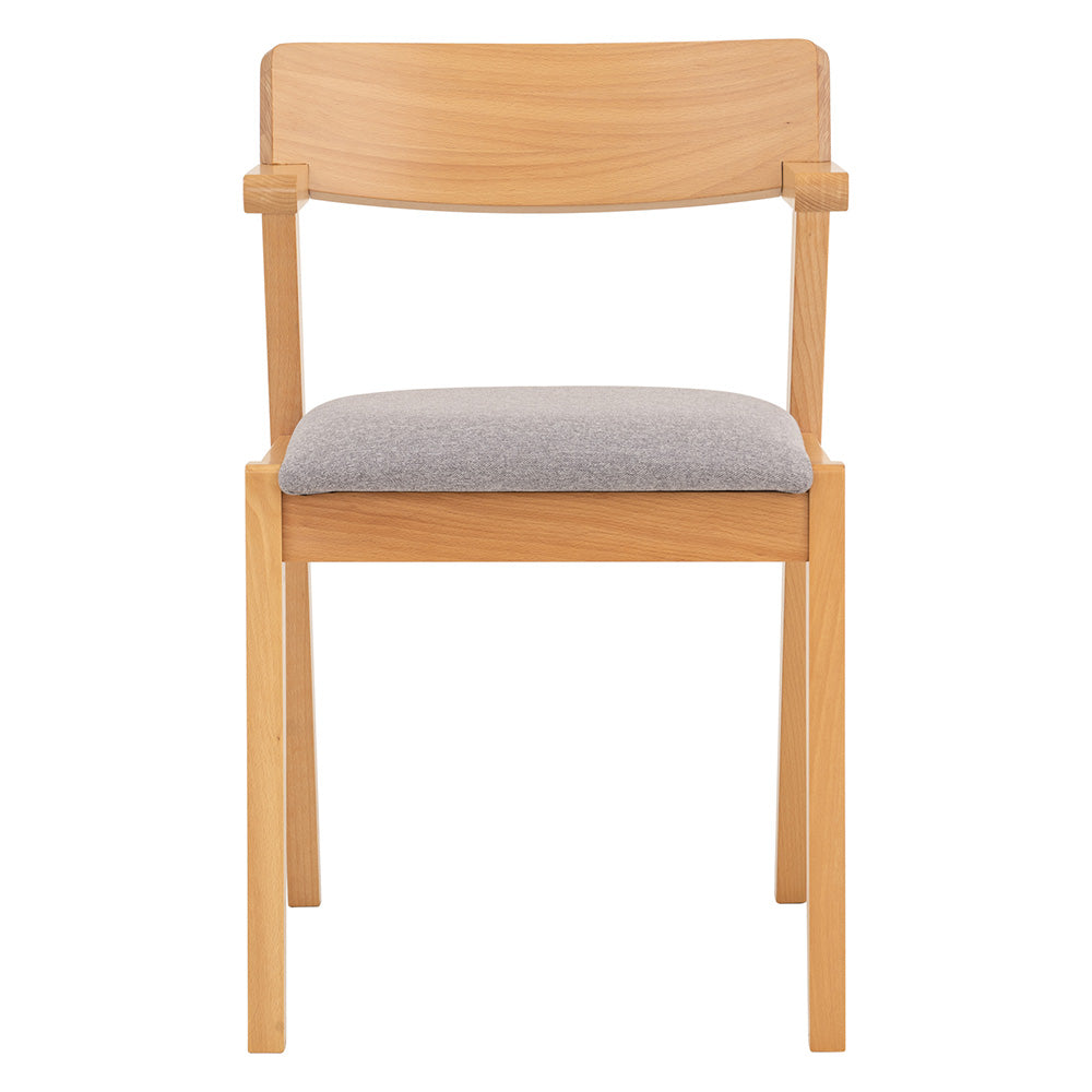 Zola Modern Dining Chair - Solid Oak Wood Frame with Light Grey Upholstery - Perfect for Kitchen, Dining Room, and Home Office Seating