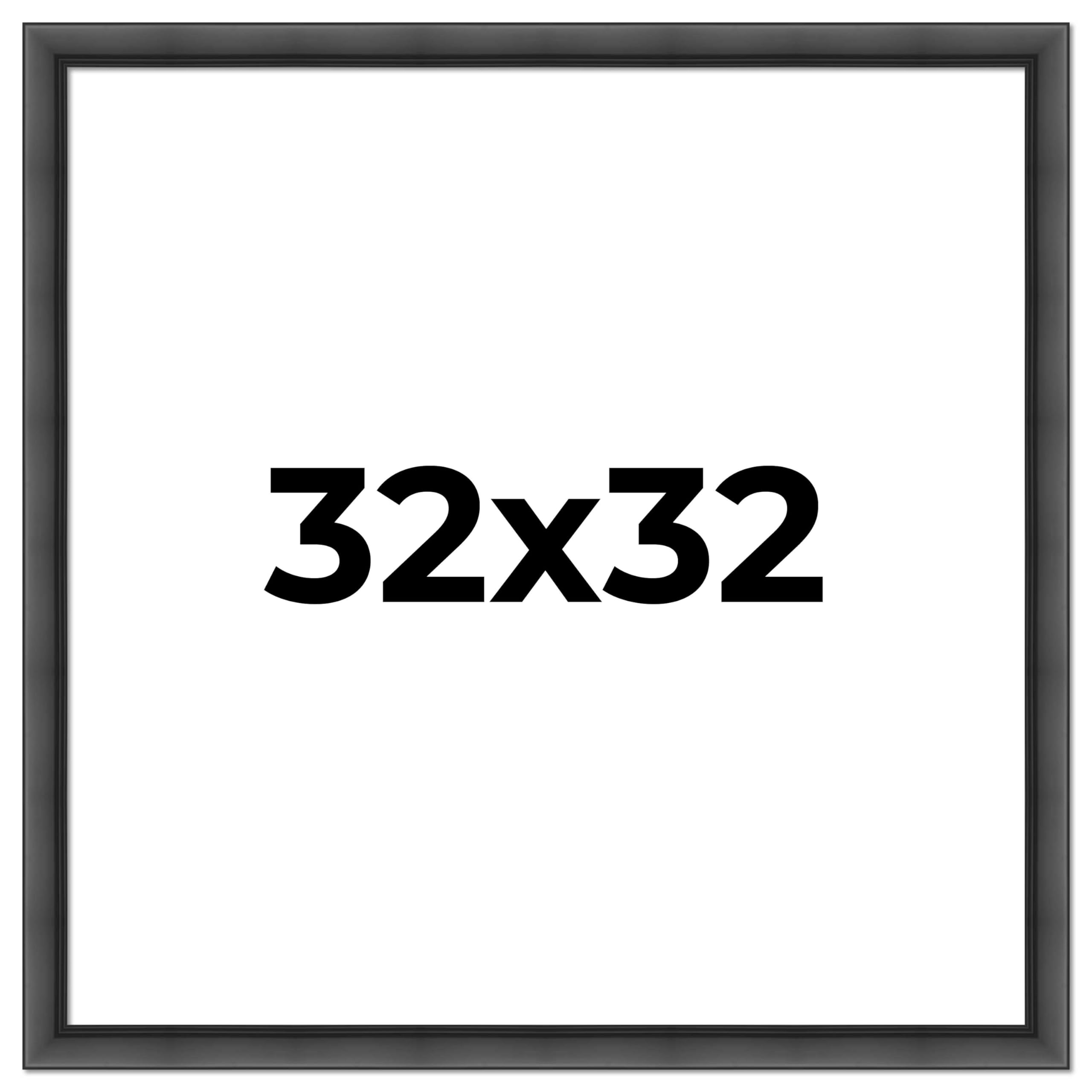 32x32 Inch Black Solid Wood Picture Frame - 1.5