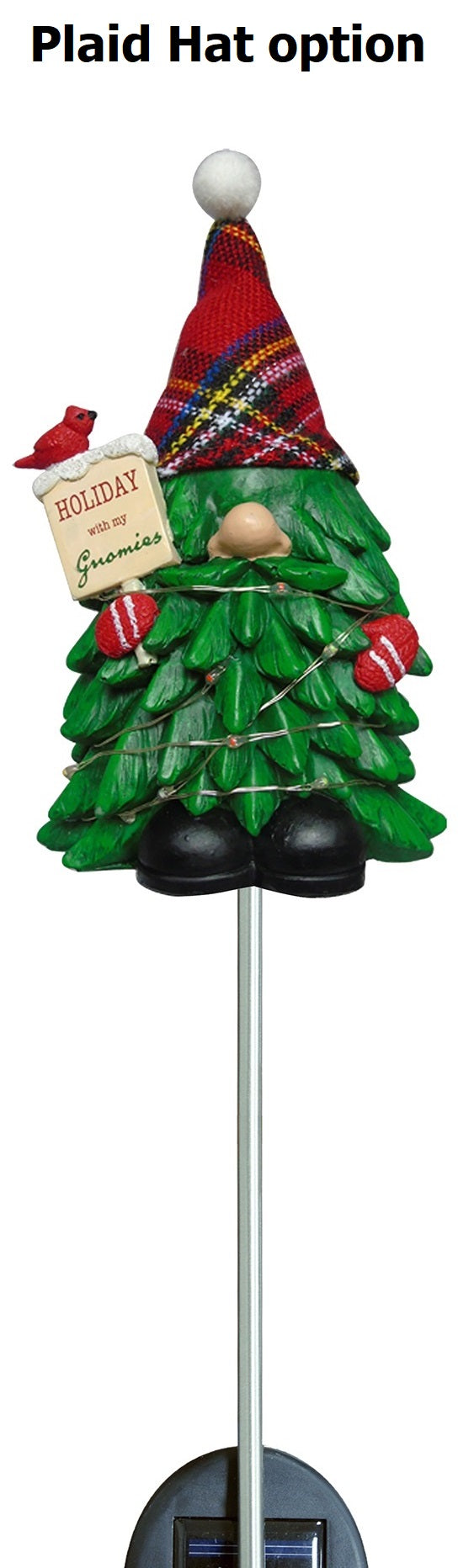 Solar Powered Christmas Tree Gnome Garden Stake - Outdoor Holiday Decor for Yard, Lawn, and Patio - Perfect for Christmas, Winter, and Festive Season Decorations