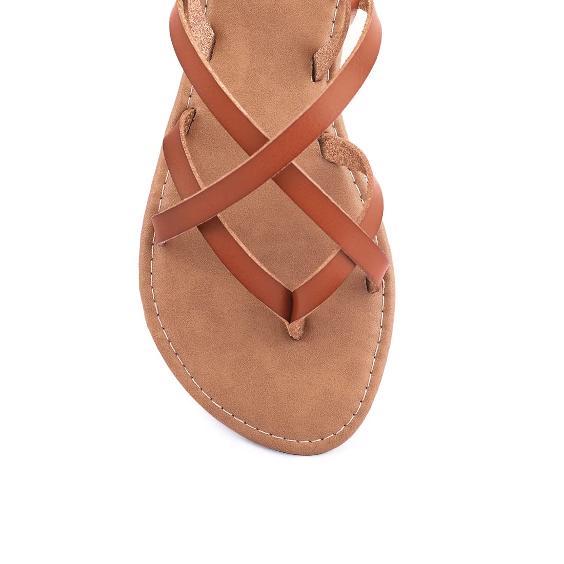 Women's Gladiator Flat Sandals - Fisherman Strappy Ankle Strap Sandals for Summer Beach Walking & Casual Outfits