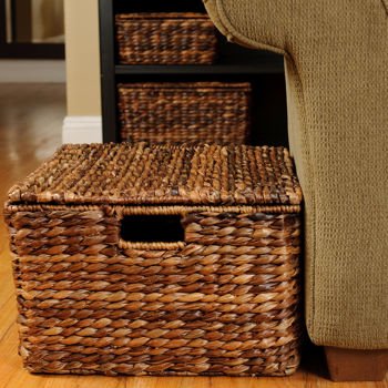 BIRDROCK HOME Set of 3 Handwoven Abaca Nesting Baskets with Handles - Natural Storage Organizer for Towels, Clothes, Toys & Home Decor | Perfect for Living Room, Bedroom, Nursery, Office & Bathroom Organization
