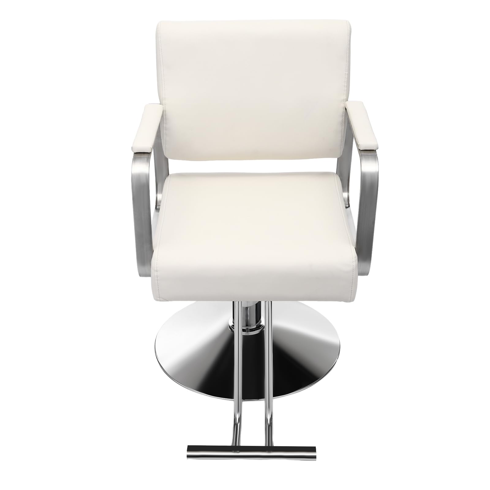 Professional 360° Rotatable Barber Chair - Adjustable Height Salon Chair for Hair Stylists (440lbs Capacity) - Perfect for Barbershops, Beauty Salons, Spa & Home Use - Off-White