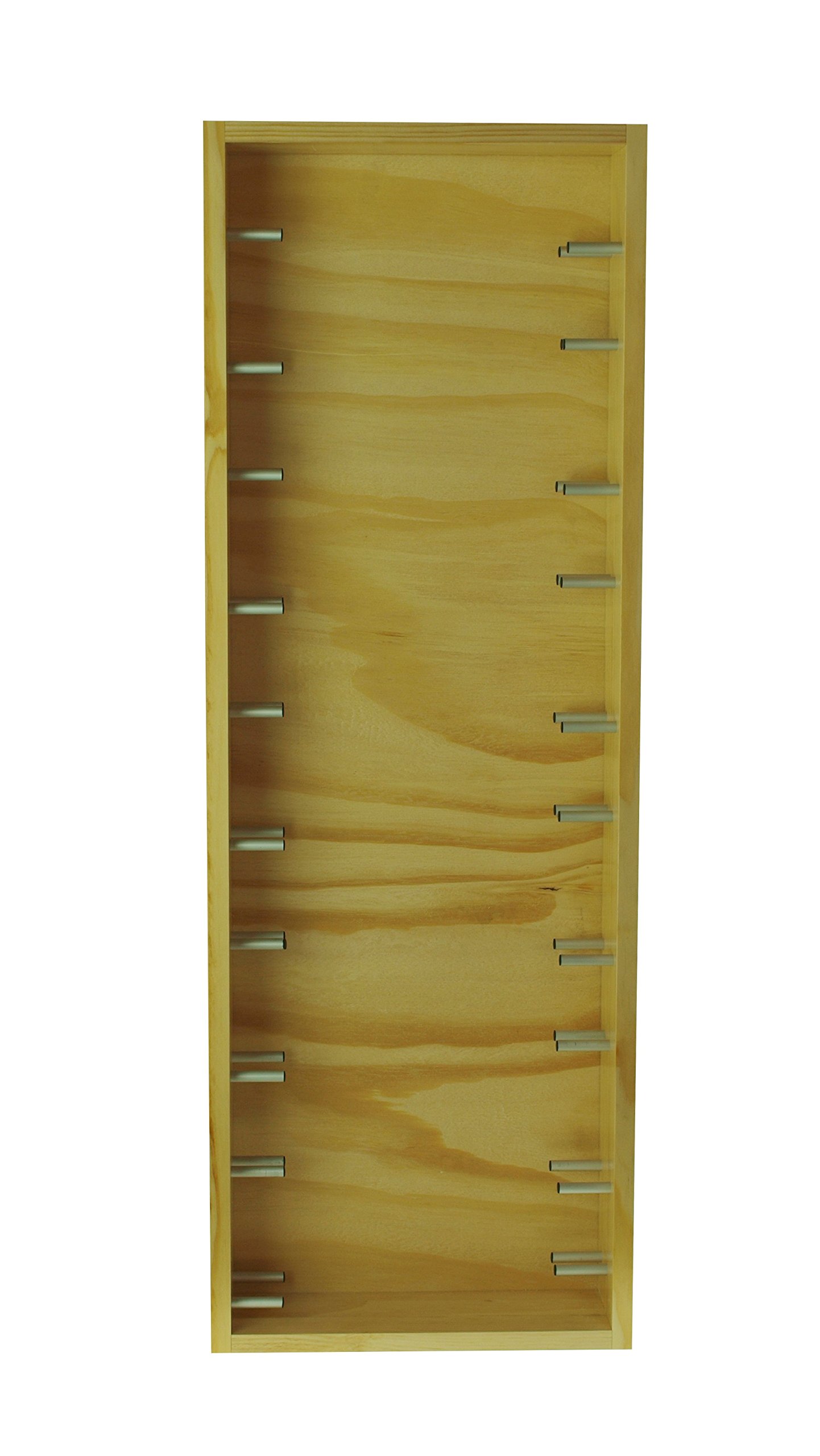 Ex9177 Natural Varnished Wall Mounted Wine Rack - Holds 10 Bottles - Perfect for Kitchen, Dining Room or Bar Storage Organization