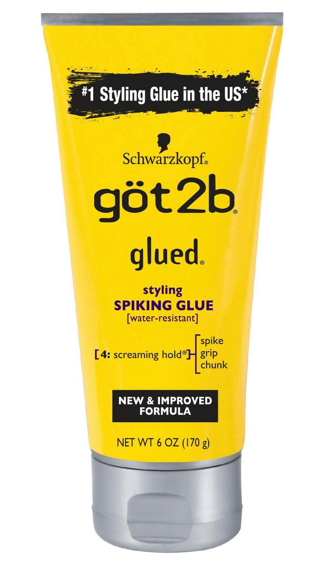 GOT2B GLUED Spiking Glue 6oz - Strong Hold Hair Styling Glue for Punk, Mohawk & Crazy Hairstyles - Perfect for Parties, Concerts & Cosplay