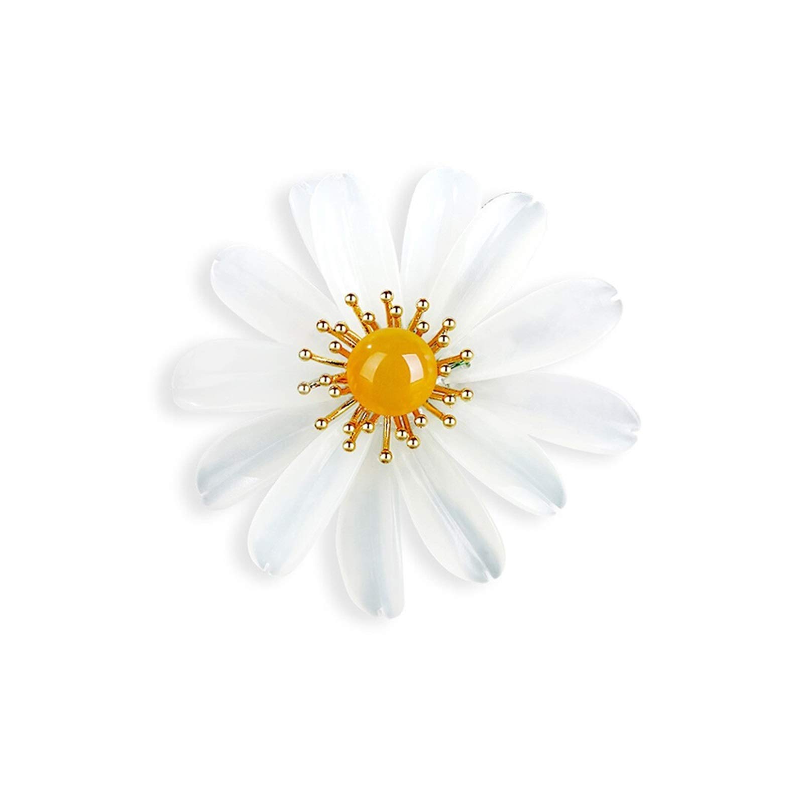 TOMYEUS Daisy Flower Brooch for Women - Elegant Floral Pin for Wedding, Party & Fashion Accessories | Can Be Used as Pendant or Corsage | Perfect for Dresses, Jackets & Formal Attire