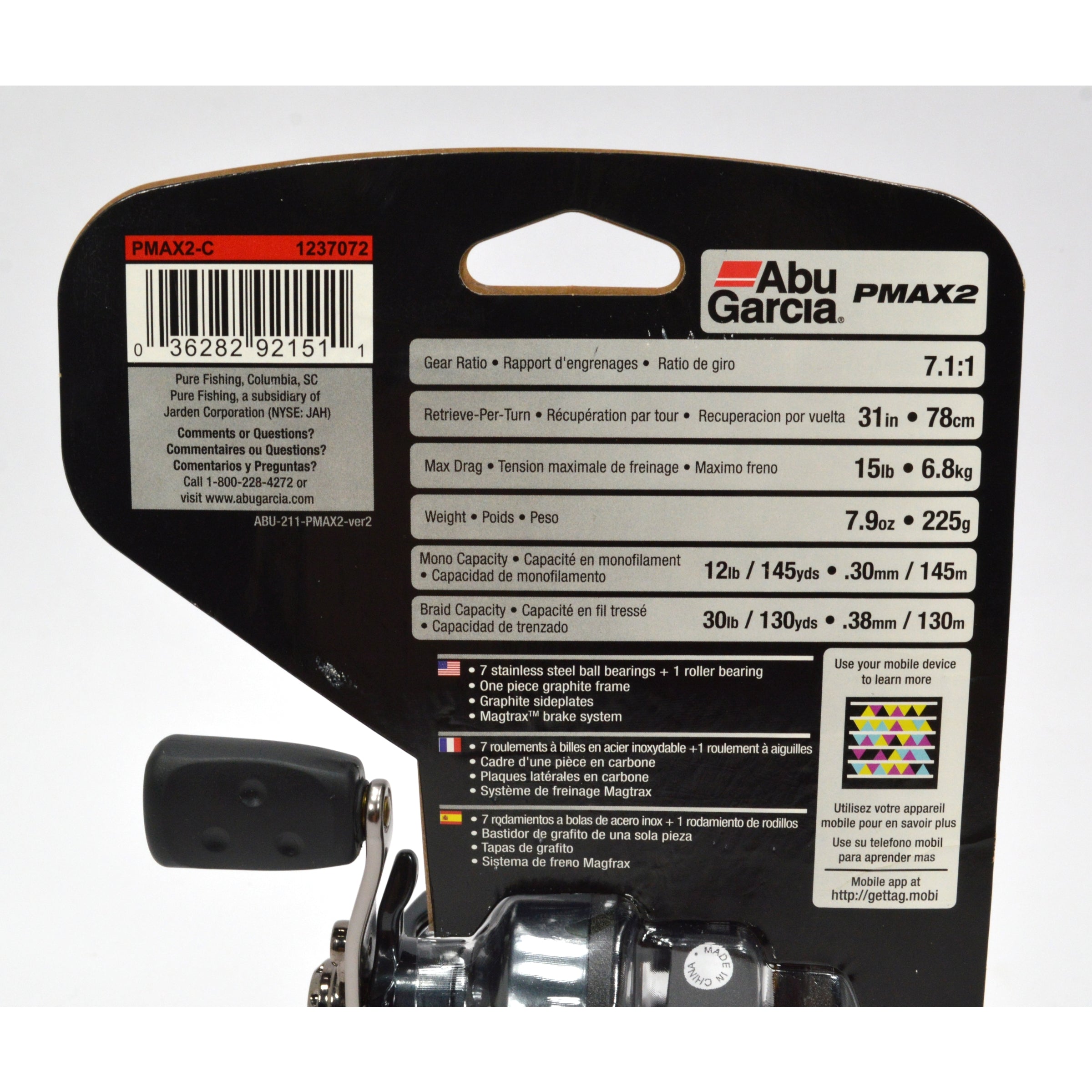 ABU GARCIA Pro Max PMAX2 Baitcasting Fishing Reel - 7.1:1 Gear Ratio, 8 Ball Bearings, Right/Left Hand Retrieve | Perfect for Bass Fishing, Saltwater & Freshwater Angling