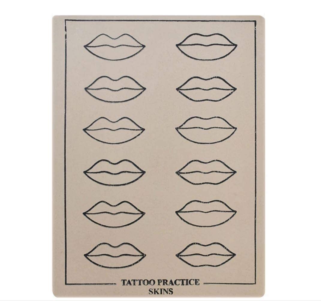 Microblading Practice Skin for Lips & Eyebrows - Realistic Double-Sided Tattoo Training Skin for Permanent Makeup, Microblading & Needling (10 Pack) - Perfect for Tattoo Artists & Beginners Practice