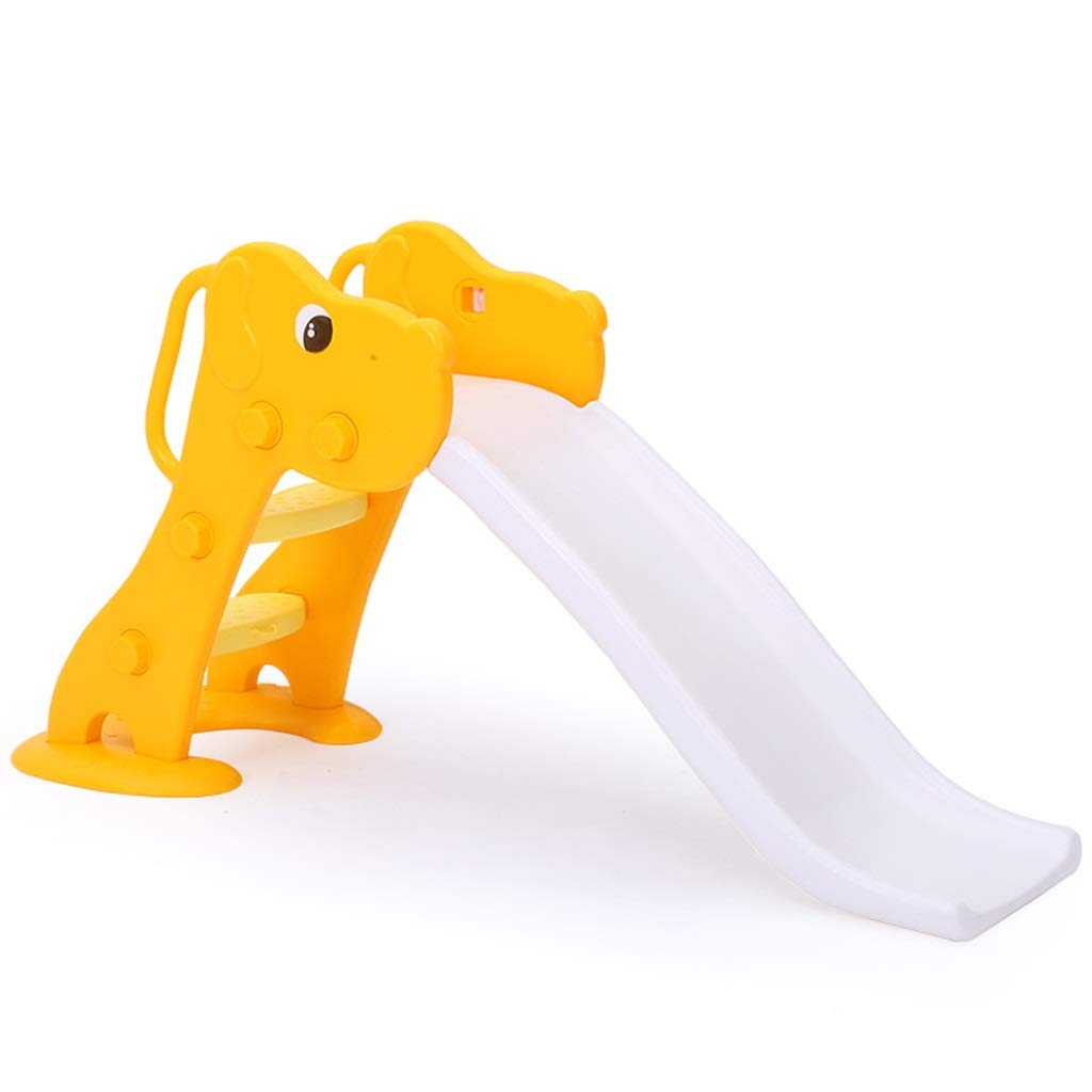 Hongyan Foldable Freestanding Slide for Kids - Indoor & Outdoor Plastic Play Slide Climber Toy for Babies & Toddlers - Easy Storage Home Preschool Backyard Playground Fun (Yellow) - Perfect for Birthday Gifts, Daycare Centers, and Backyard Play
