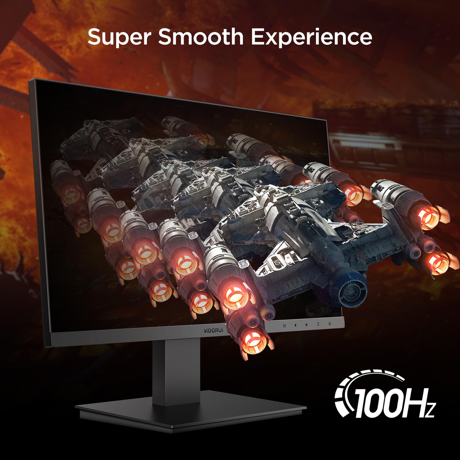 KOORUI 24 Inch FHD 1080p Computer Monitor with 100Hz Refresh Rate, Built-in Speakers, Ultra-Slim Bezel Design, VESA Mount Compatible (75x75mm), Tilt Adjustment, HDMI & VGA Ports - Perfect for Home Office, Gaming, and Entertainment