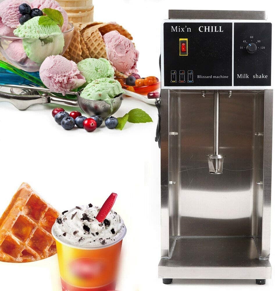350W Commercial Ice Cream Mixer Machine - Stainless Steel Countertop Yogurt & Dessert Mixer with 3 Hand Cups for Restaurant, Bar, Coffee Shop - Perfect for Smoothies, Milkshakes & Frozen Treats