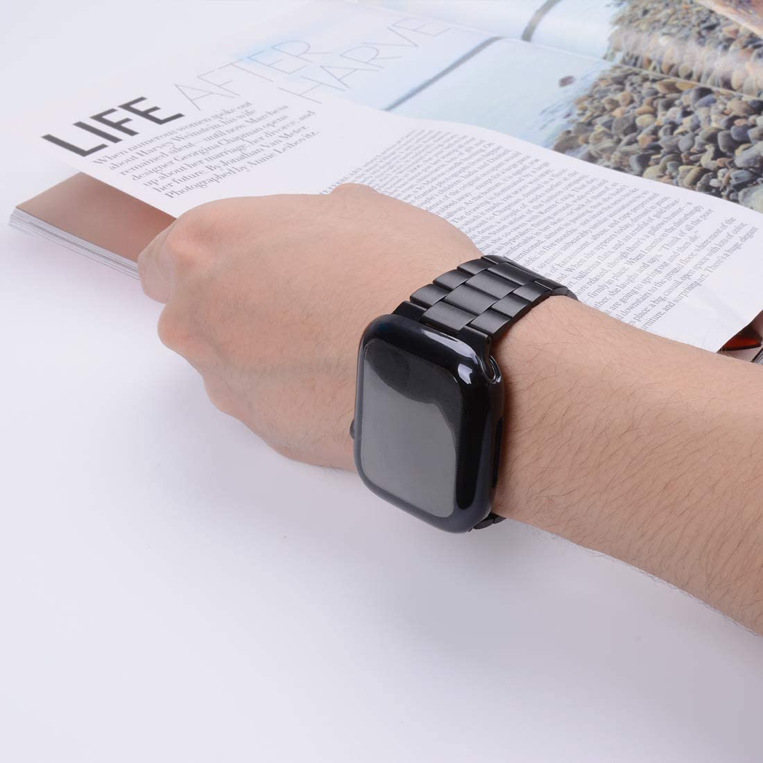 Premium Stainless Steel Apple Watch Band Compatible with Apple Watch Ultra 49mm 46mm 45mm 44mm 42mm 38mm 40mm 41mm - Durable Metal iWatch Strap with Protective Case & Screen Protector for Series 10/9/8/7/6/SE/5/4/3/2/1 - Perfect for Workouts, Business Meetings & Everyday Wear (Men & Women)