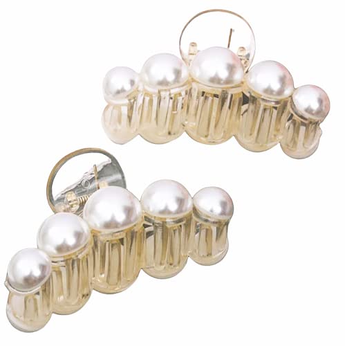 Sonpal Large Pearl Hair Claw Clips for Thick Hair - Strong Hold Hair Accessories for Women