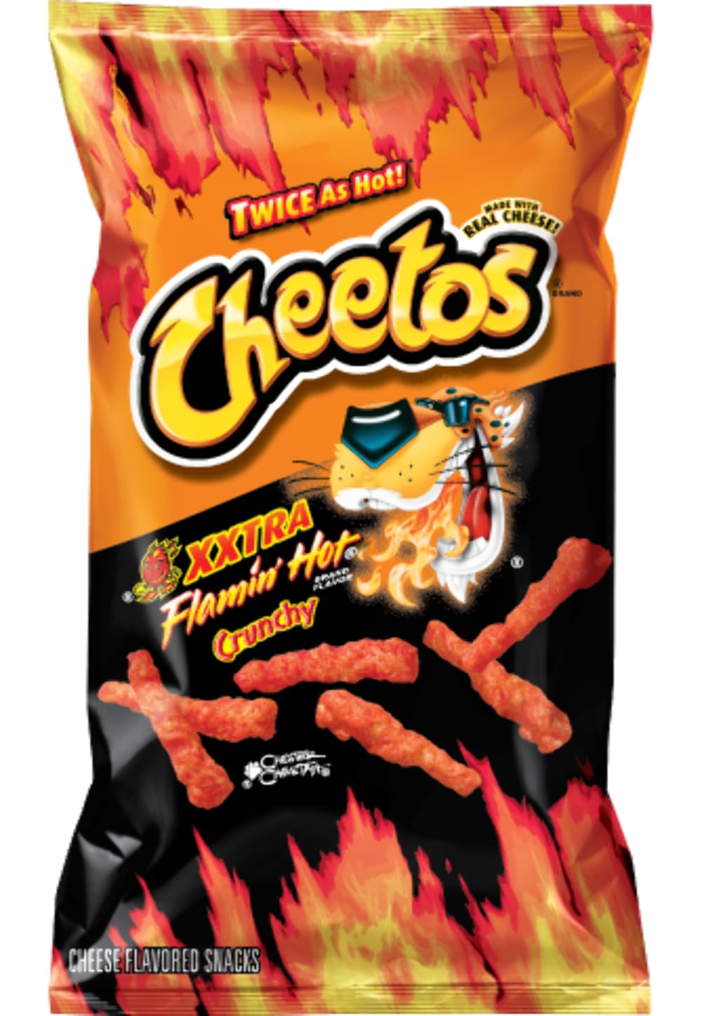 Frito Lay Cheetos Xxtra Flamin' Hot Crunchy Cheese Flavored Snacks, 8.5 oz - Perfect for Parties, Movie Nights & Spicy Snack Lovers