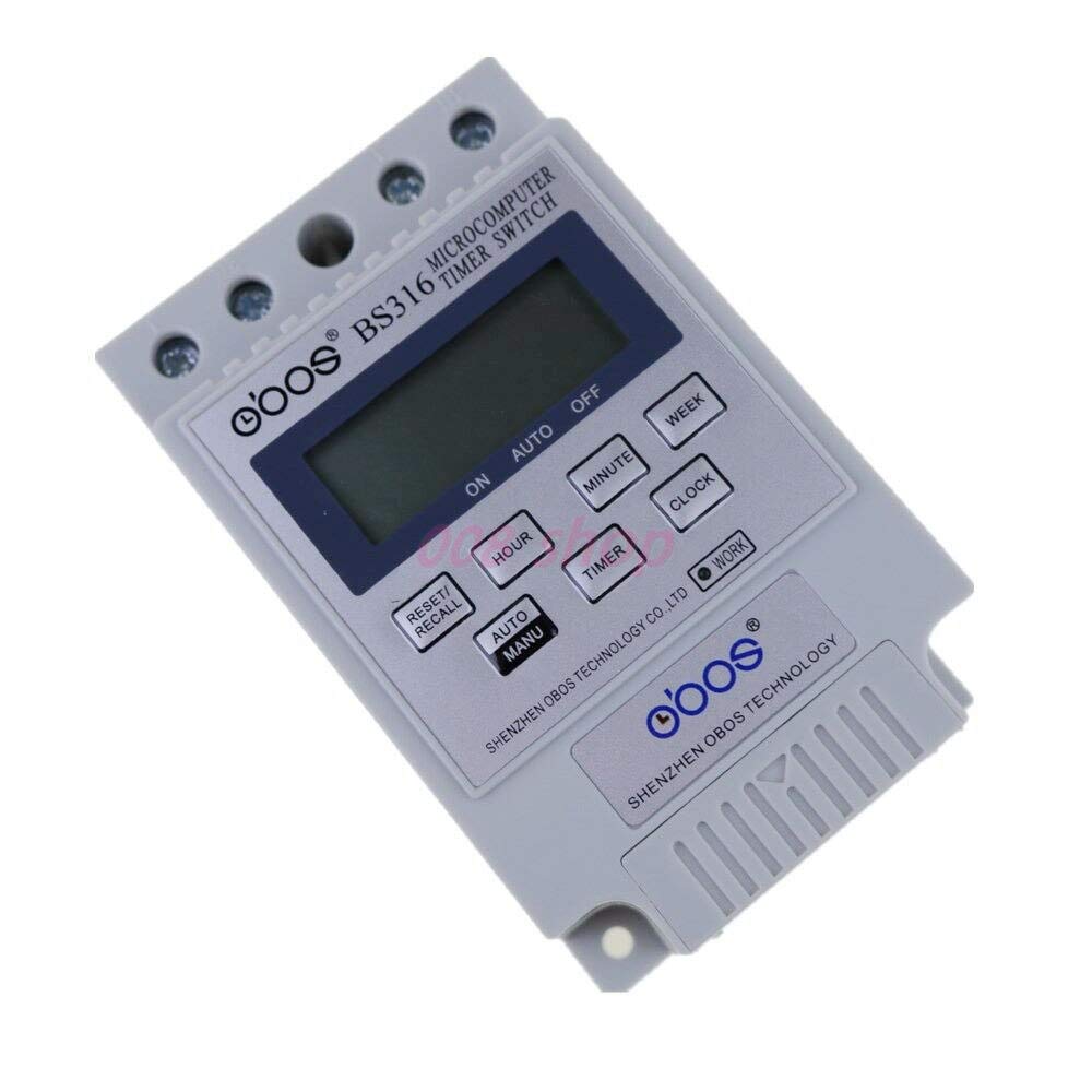 1PCS KG316T AC 220V 25A Din Rail LCD Digital Programmable Timer Switch - Electronic Timer Controller for Home Automation, Industrial Equipment & HVAC Systems