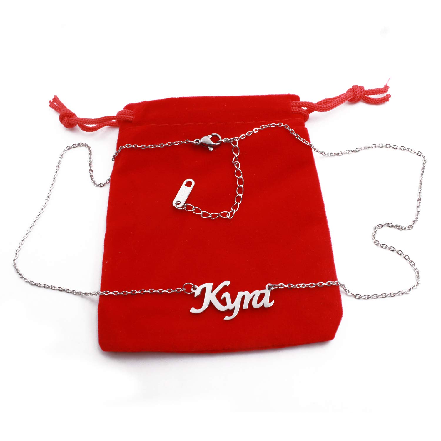 KYRA Custom Name Necklace Personalized - Silver Tone Jewelry for Women, Engraved Nameplate Pendant, Gift for Her, Birthday, Anniversary, Valentine's Day - Perfect for Everyday Wear & Special Occasions