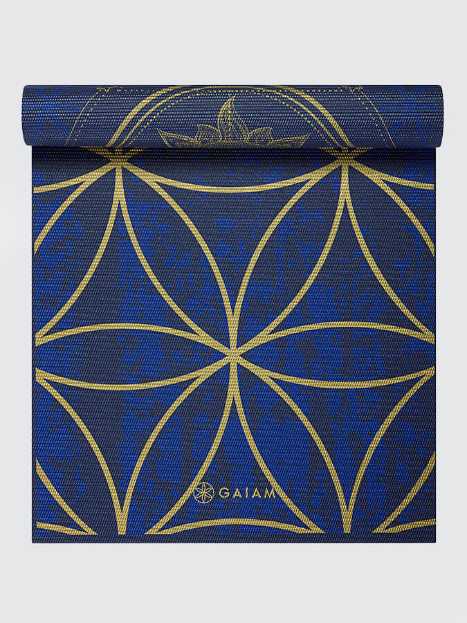 Gaiam Reversible Metallic Sun & Moon Yoga Mat 6mm - Non-Slip Exercise Mat for Hot Yoga, Pilates & Home Workouts - Premium Thick Fitness Mat for Women & Men