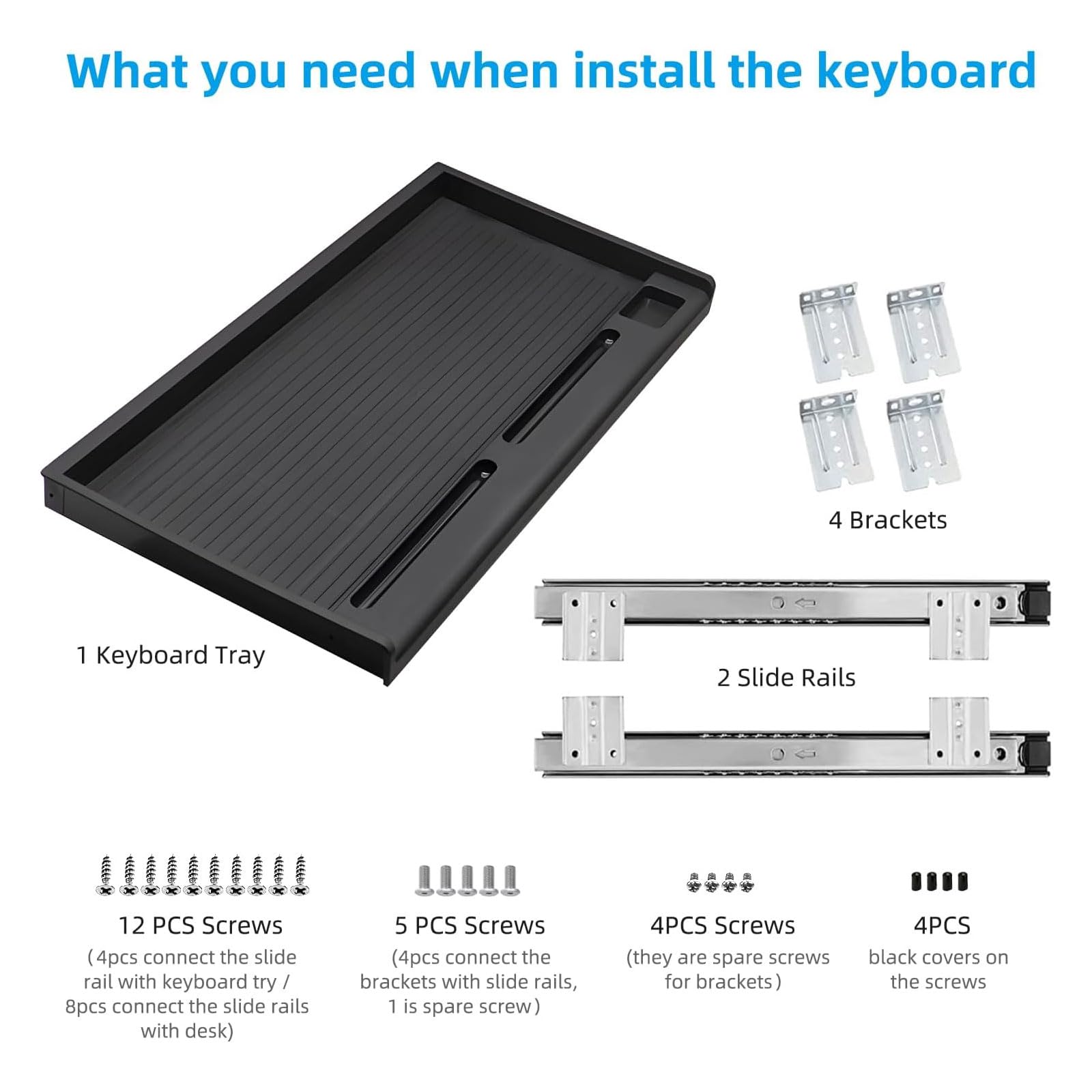 TOOCUST Under Desk Keyboard Tray - 20