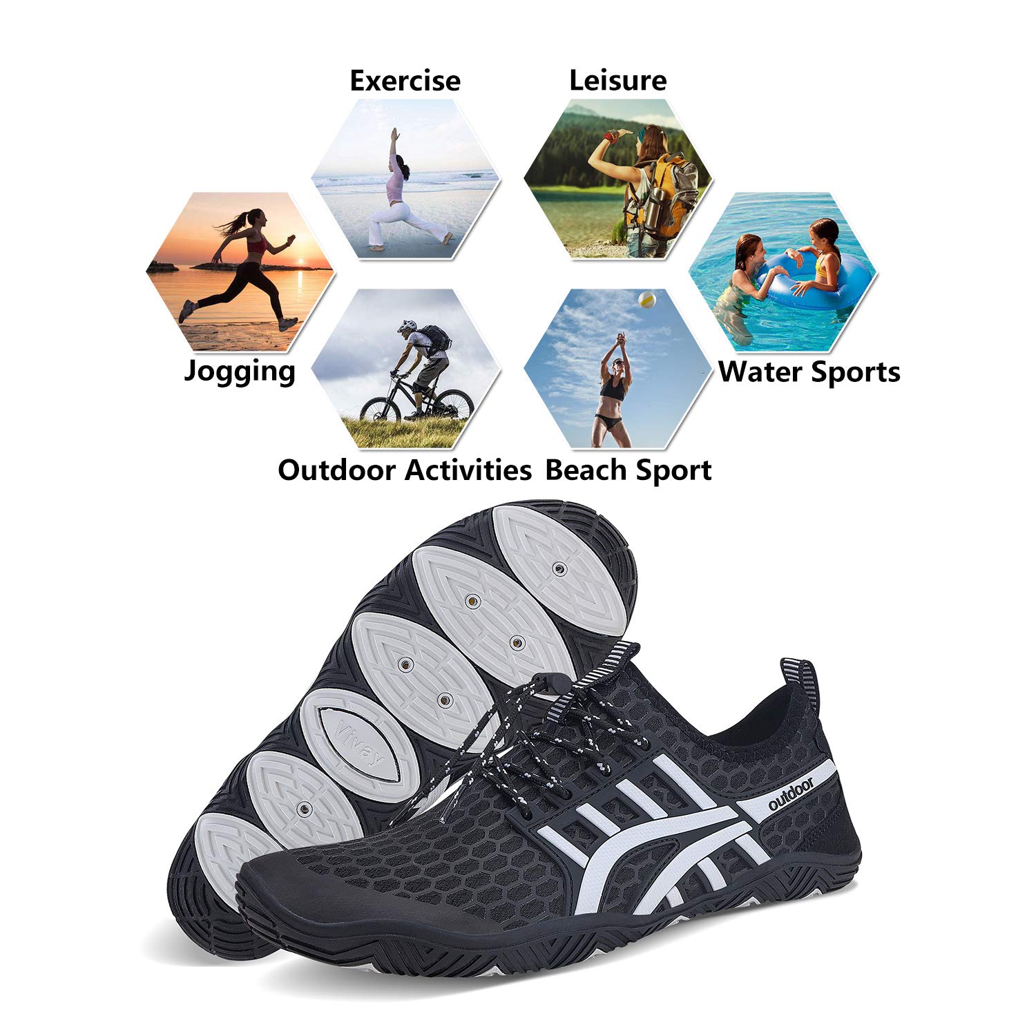 **Men's & Women's Quick-Dry Water Shoes - Barefoot Aqua Socks for Swimming, Surfing, Beach, Pool, Yoga & Outdoor Activities | Lightweight & Comfortable for Travel & Sports**