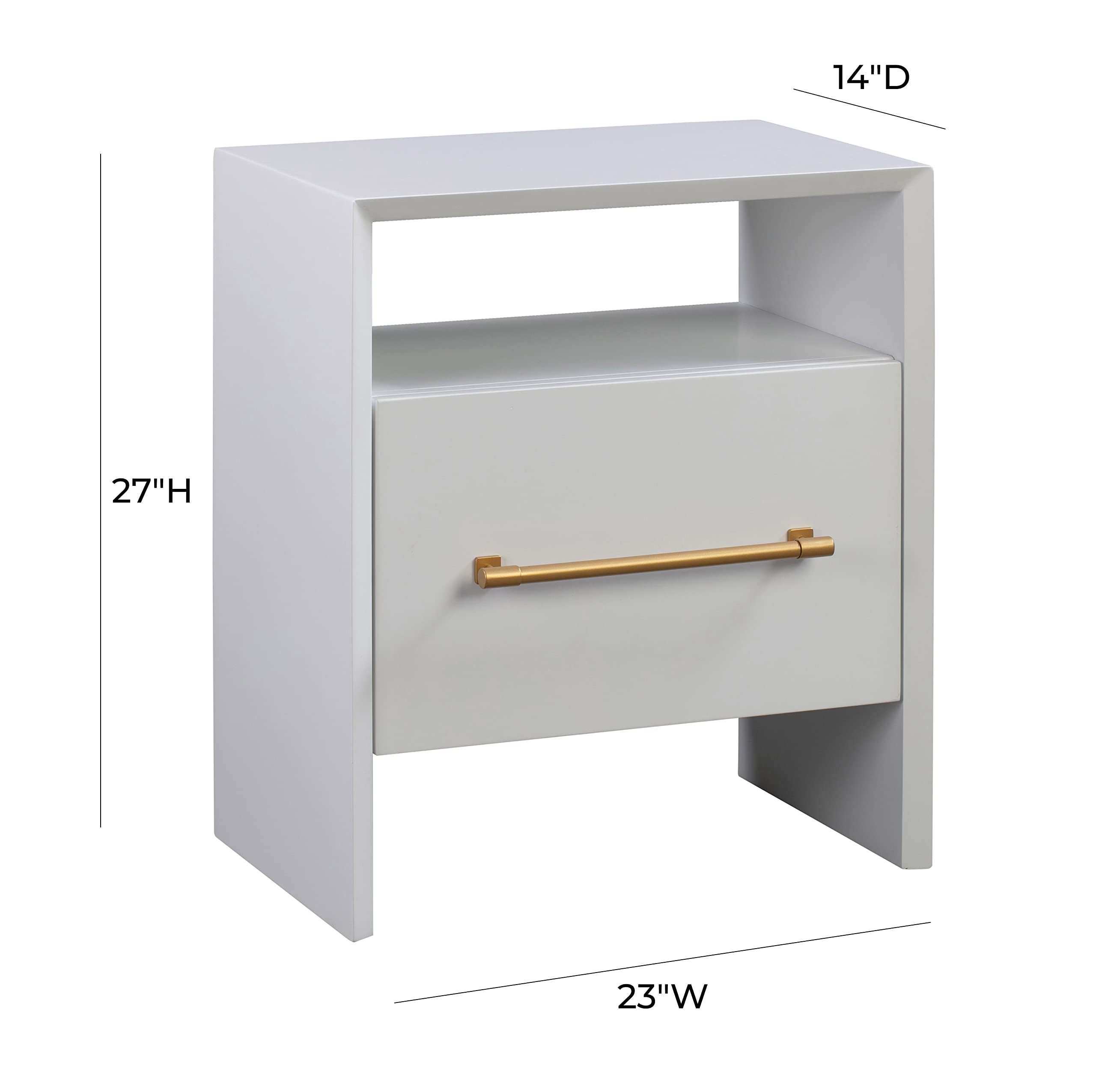 Tov Furniture Libre Nightstand - White Wooden Bedside Table with Drawer for Bedroom, Living Room, or Guest Room - Perfect for Storage and Stylish Home Decor