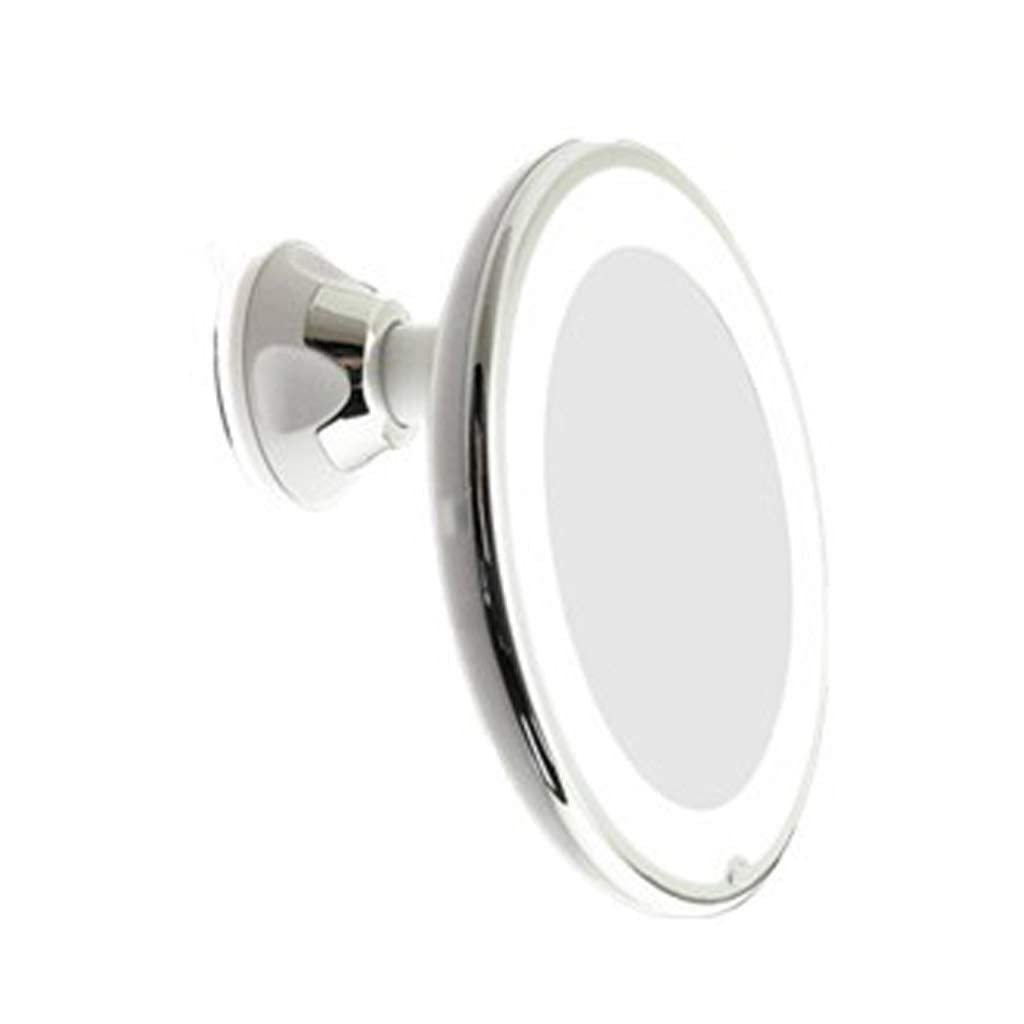 10X Magnifying LED Cosmetic Mirror with Suction Cup - Adjustable Brightness Vanity Mirror for Bathroom, Bedroom & Makeup Table - Perfect for Makeup Application, Skincare & Shaving