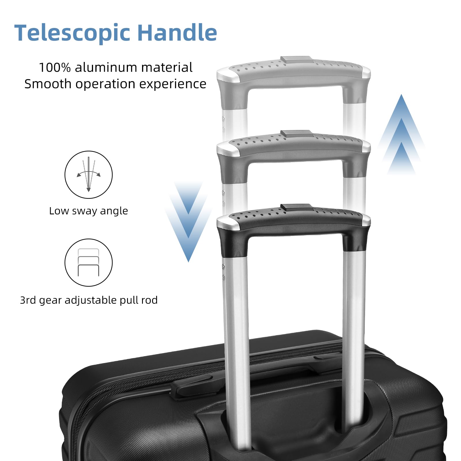 5-Piece Lavender Hardside Expandable Luggage Set for Women with TSA Lock, Wheels & Cosmetic Case - Lightweight Travel Suitcase in Black & Brown | Perfect for Air Travel, Vacations & Business Trips