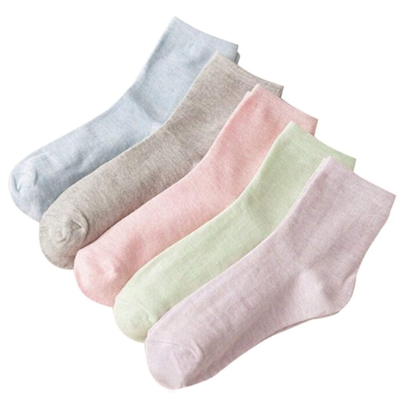 5 Pairs Women's Cotton Ankle Socks - Soft Breathable Everyday Socks for Women & Girls - Perfect for Fall Winter, Workout, Office & Home Wear