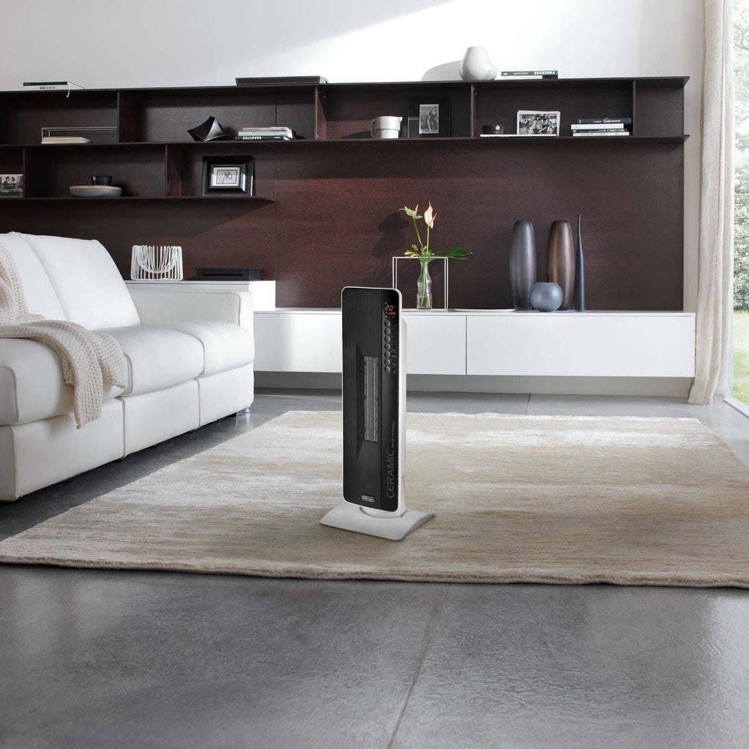 DeLonghi TCH8093ER Digital Ceramic Tower Heater - Energy Efficient Space Heater with Adjustable Thermostat | Refurbished with Home Essentials Warranty | Perfect for Bedroom, Office & Living Room Heating