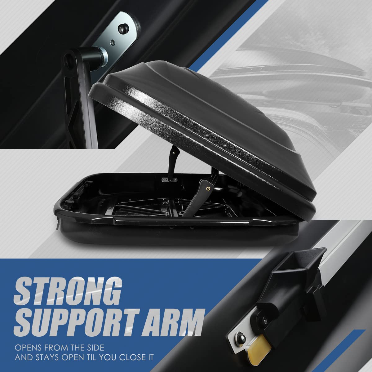 Auto Dynasty Heavy Duty Hard Shell Roof Top Cargo Carrier - 53