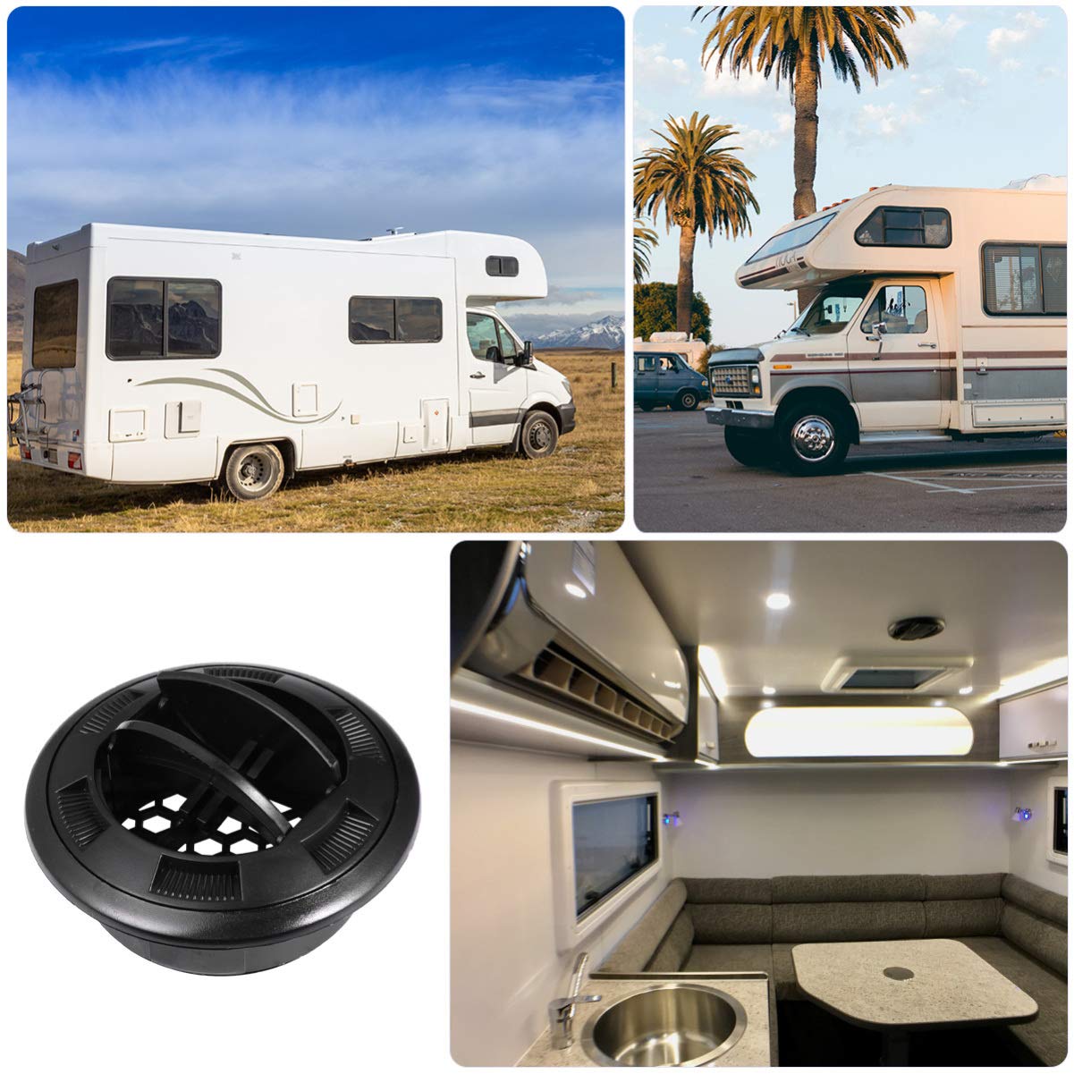 Garneck 1 Set Universal Air Vent Deflector - Adjustable Plastic AC Vent Outlet with Grille for RV, Bus, Car & Boat - Improve Airflow Direction for Comfortable Driving & Travel