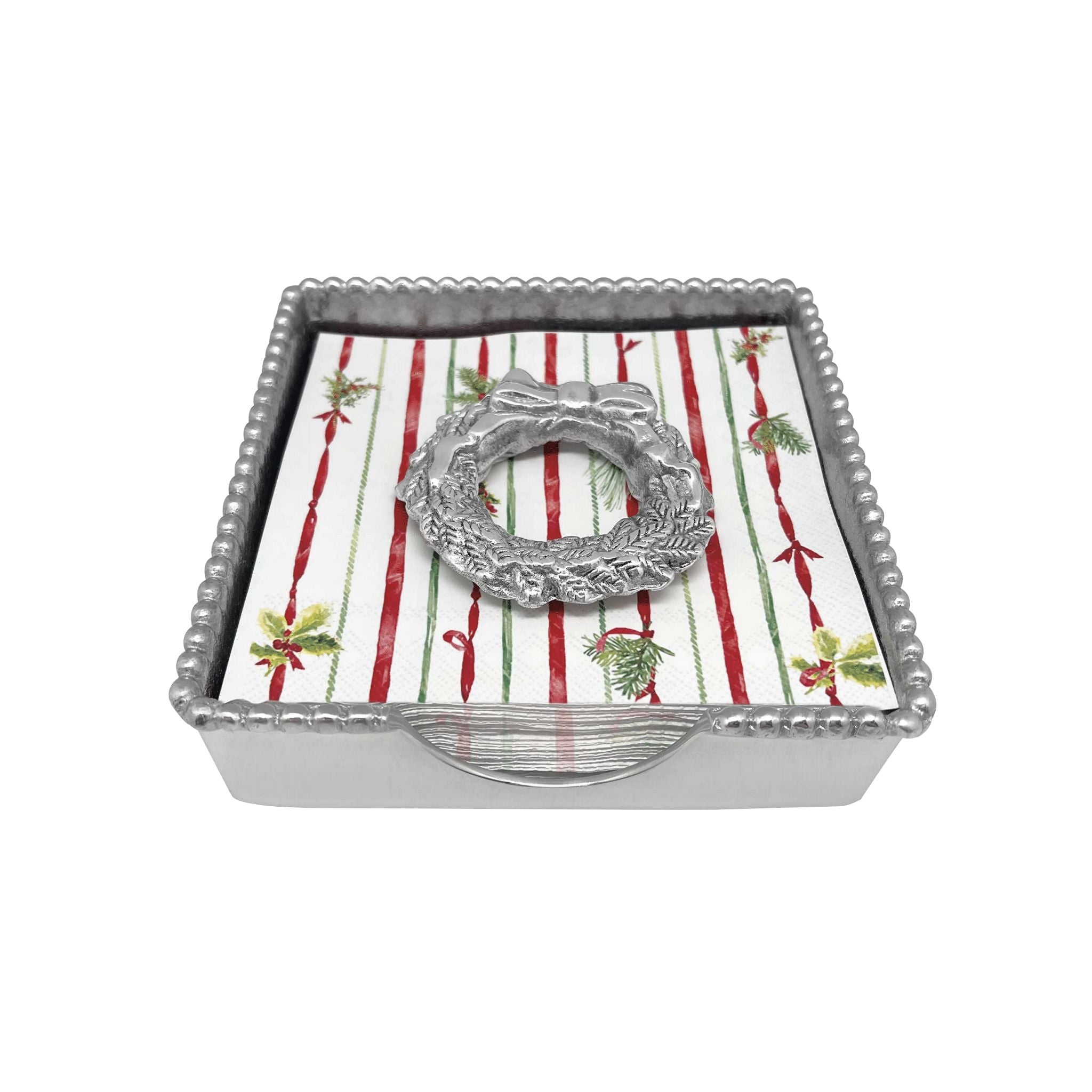 Elegant Beaded Wreath Napkin Ring Box Set - Perfect for Holiday Table Decorations, Wedding Centerpieces, and Special Occasion Dining