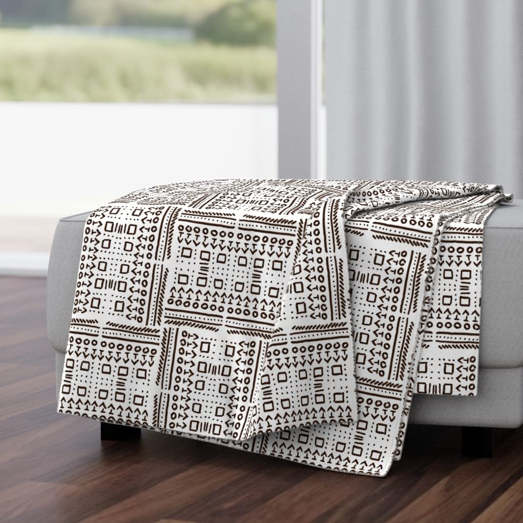 African Art Inspired Mud Cloth Plush Minky Throw Blanket 50